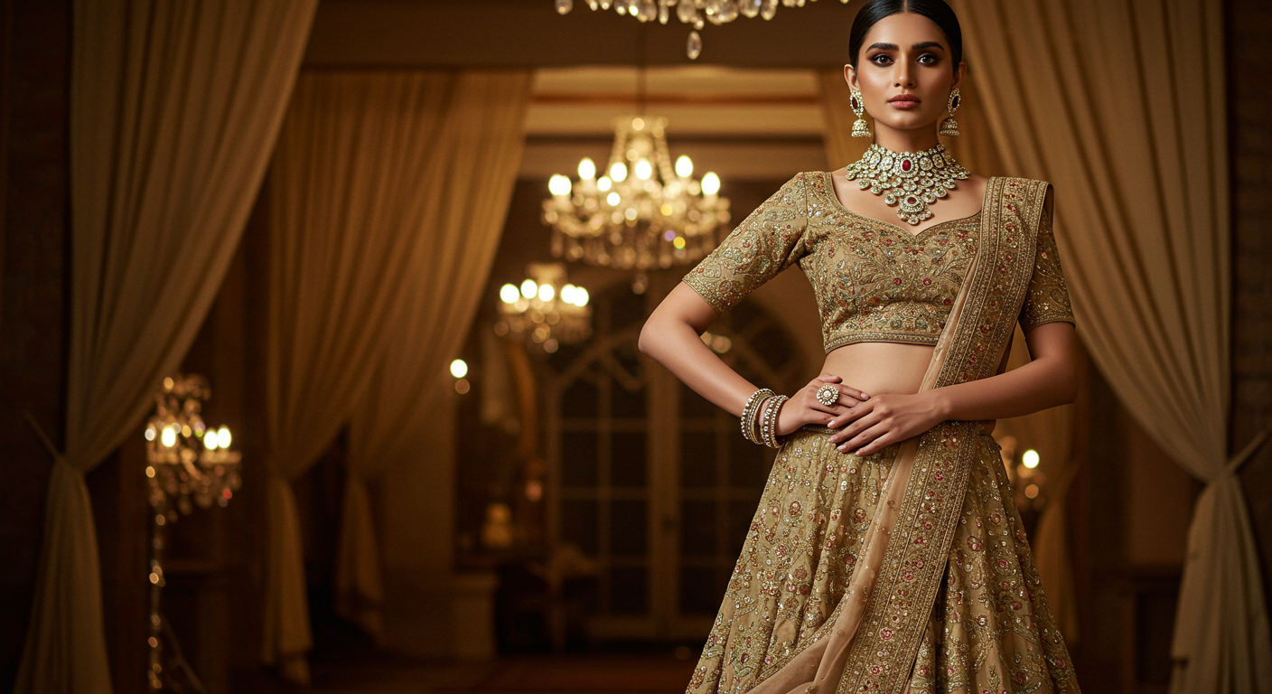 How-to-Accessorize-a-Simple-Lehenga-for-a-Glamorous-Look