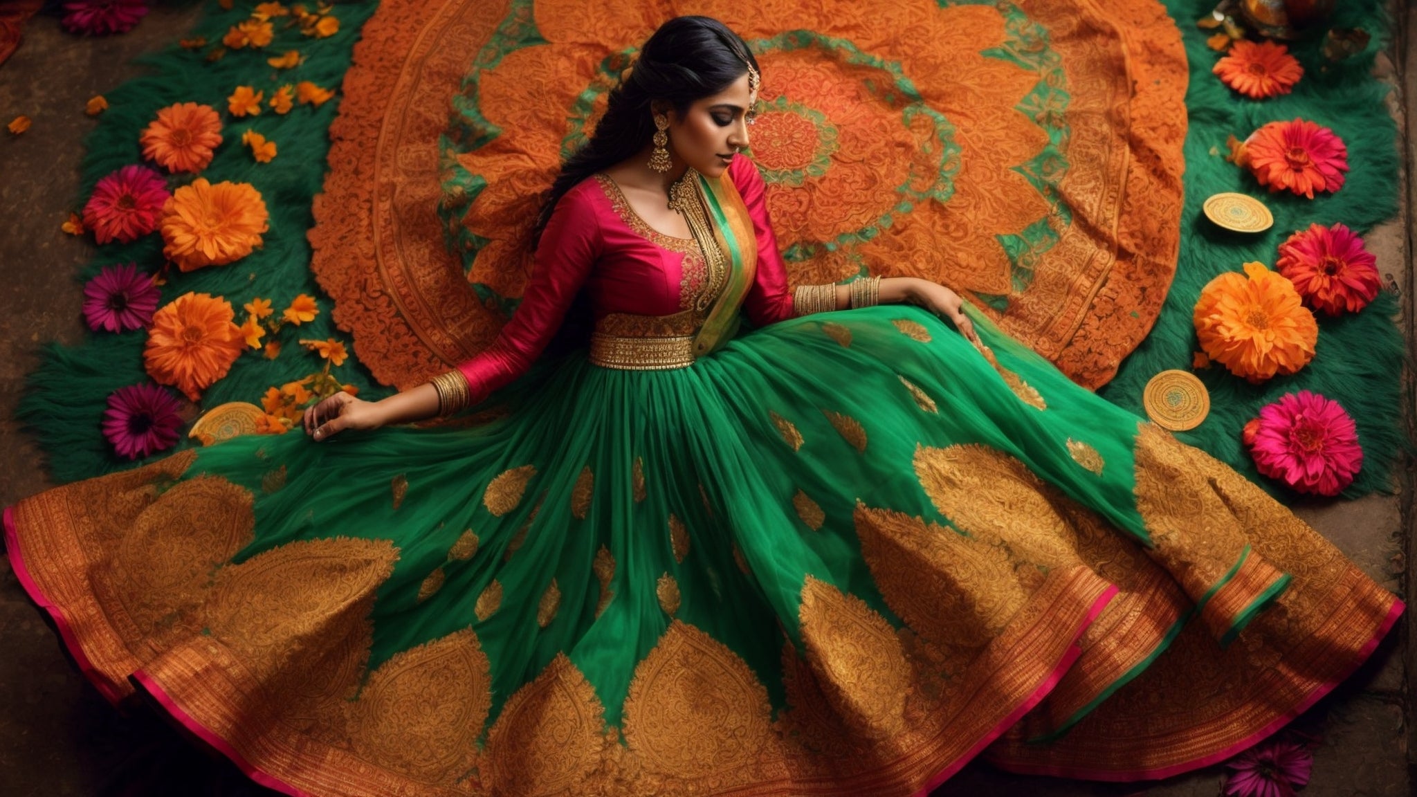 Mehendi Lehenga Inspiration: Vibrant Colors and Playful Designs