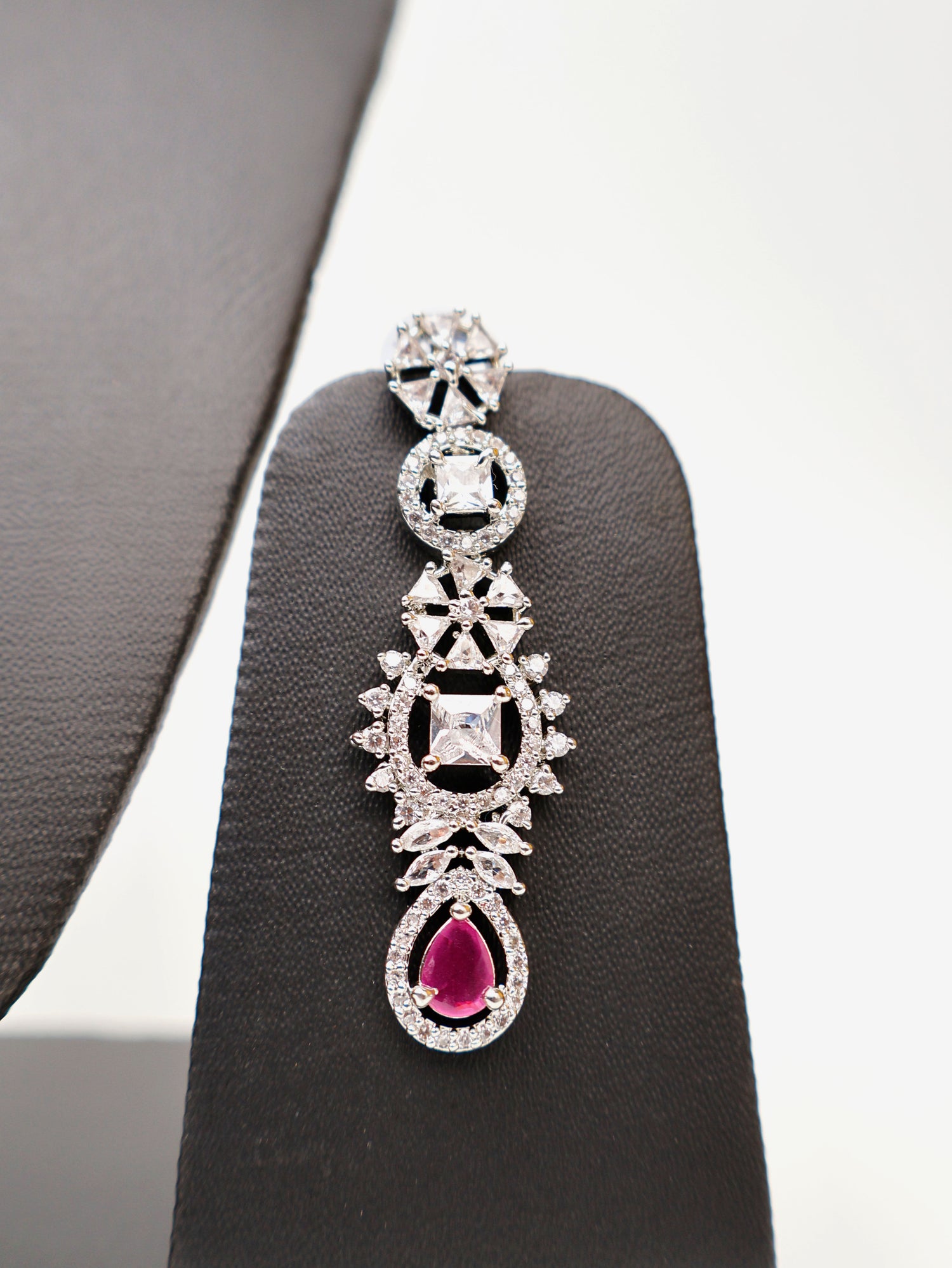 Ruby & Faux Diamond High Quality Necklace set Fashion Jewelry for Party Festival Wedding Occasion in Noida