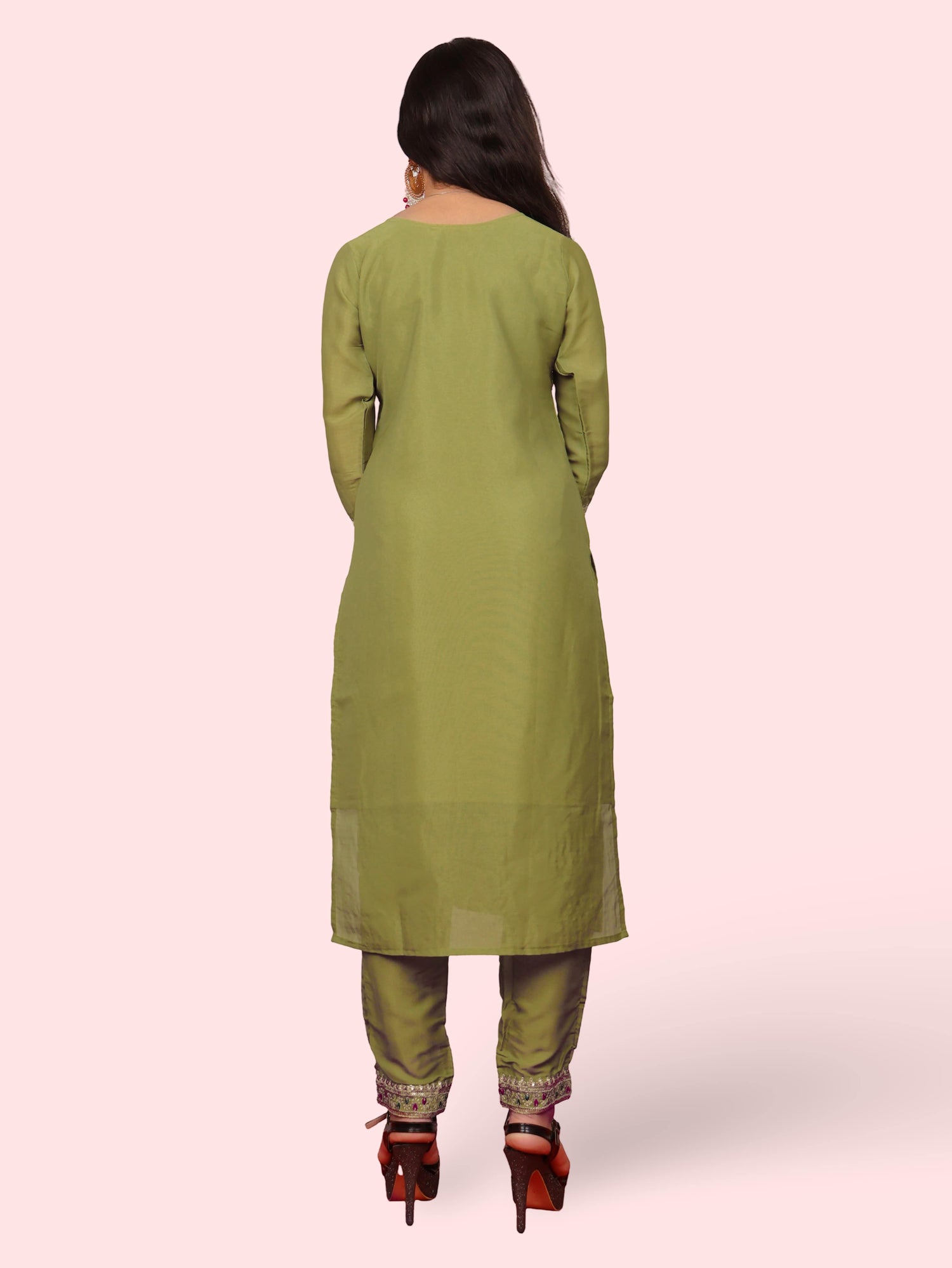 Woman Straight Suit Set with Pant-Dupatta