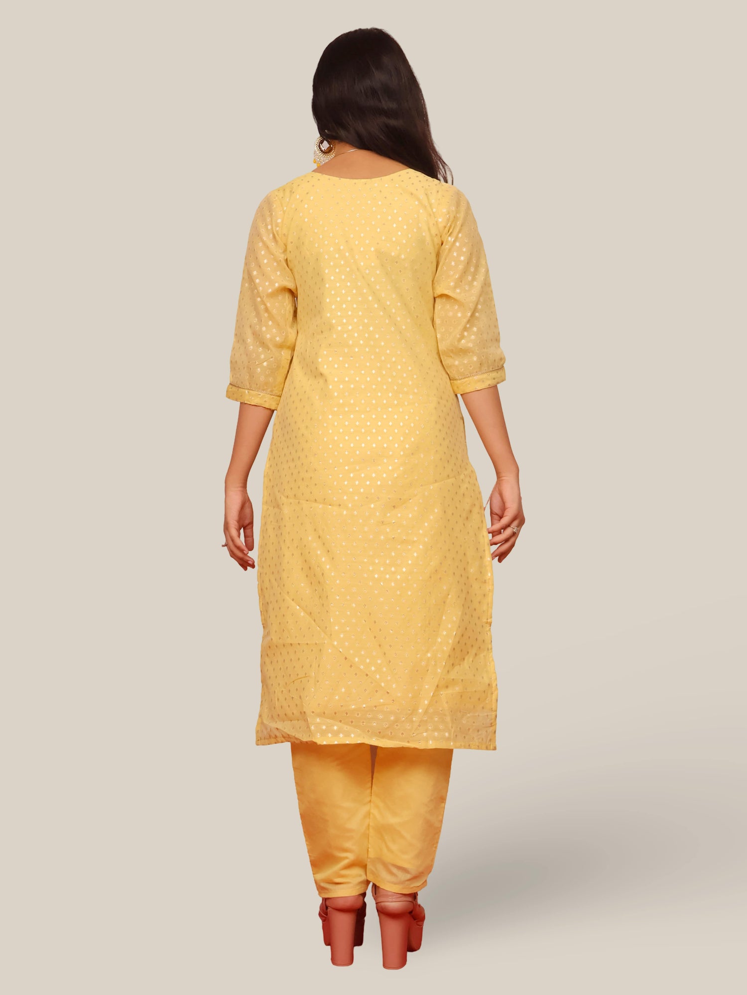 Woman Straight Suit Set with Pant-Dupatta
