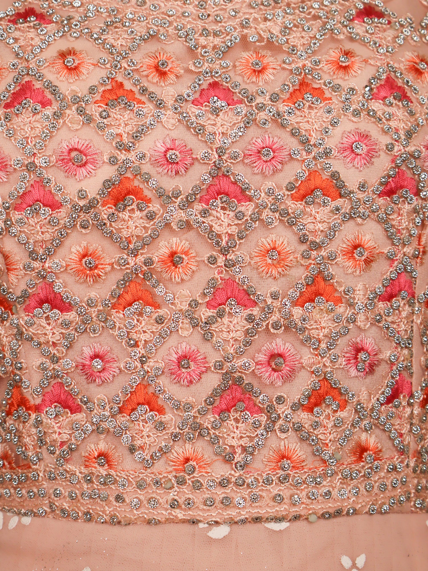 Gown with Stone Work & Embroidery by Shreekama Peach Designer Gowns for Party Festival Wedding Occasion in Noida