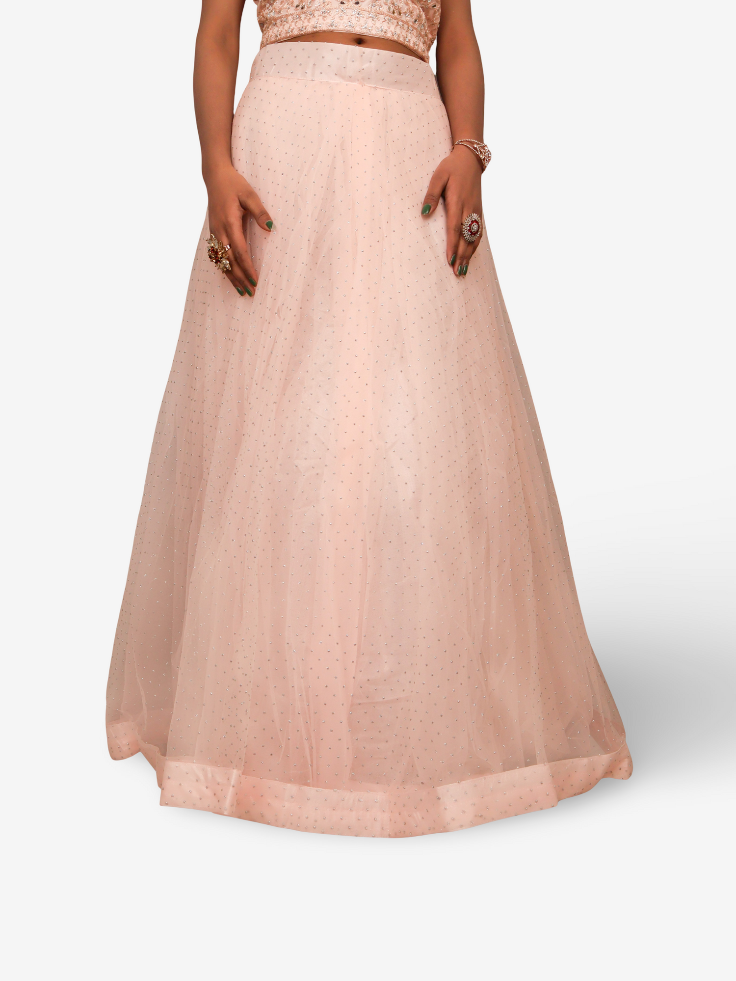 Peach Lehenga Choli Set with Stones & Thread Work by Shreekama Peach Designer Lehenga for Party Festival Wedding Occasion in Noida