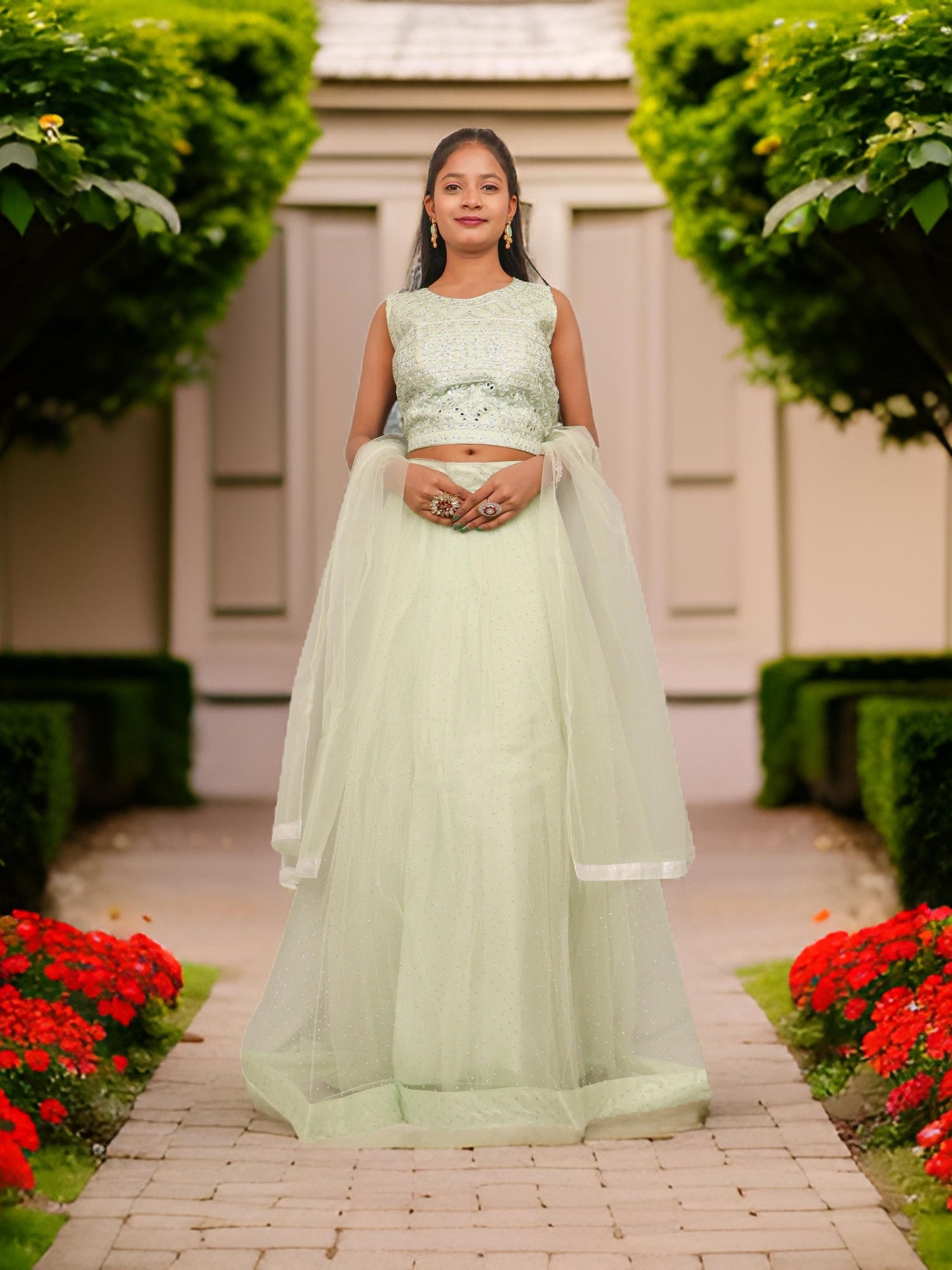 Stones & Embroidered Lehenga Choli Set