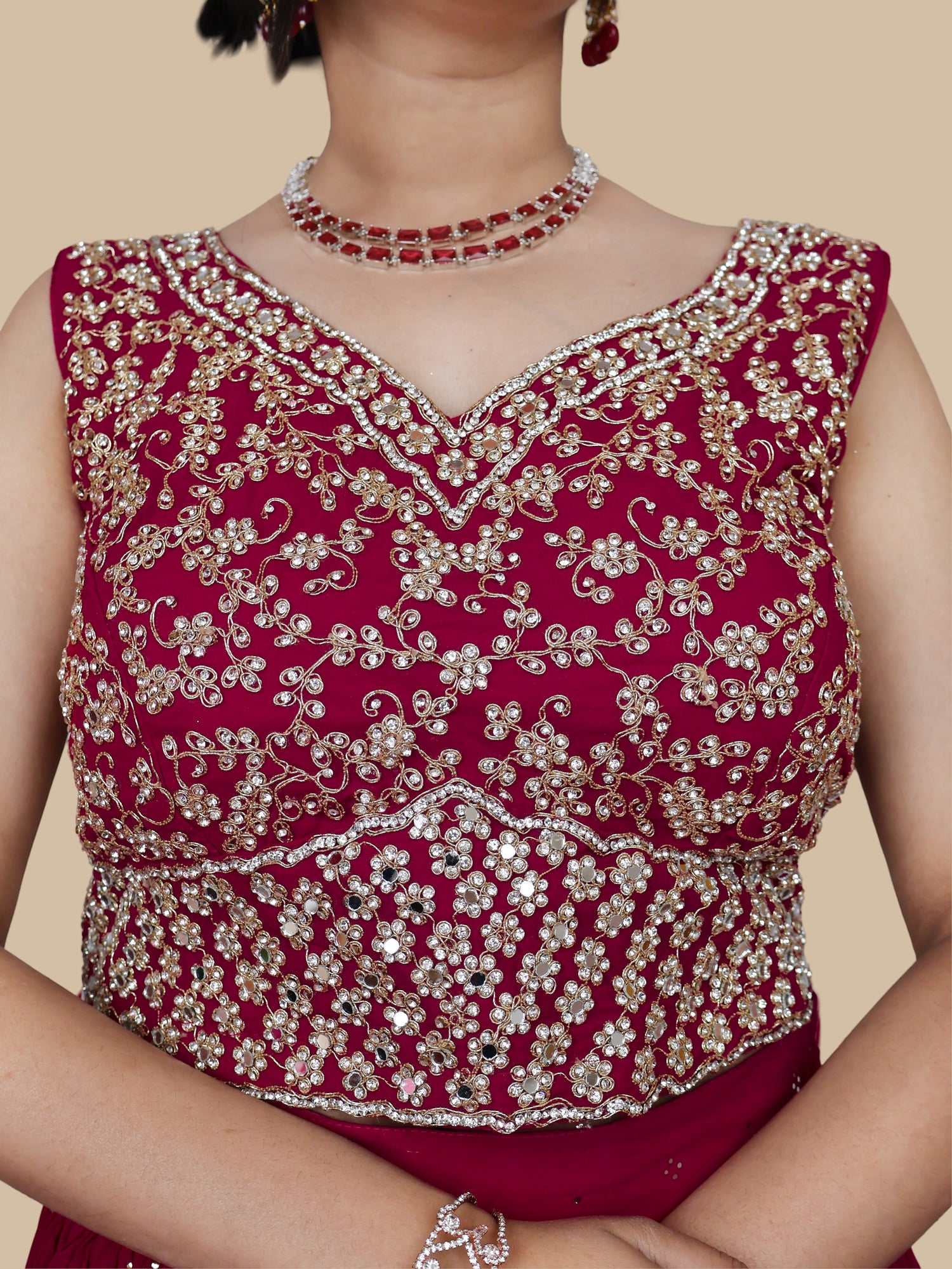 Designer Lehenga & choli with dupatta for Women by Shreekama Magenta Designer Lehenga for Party Festival Wedding Occasion in Noida