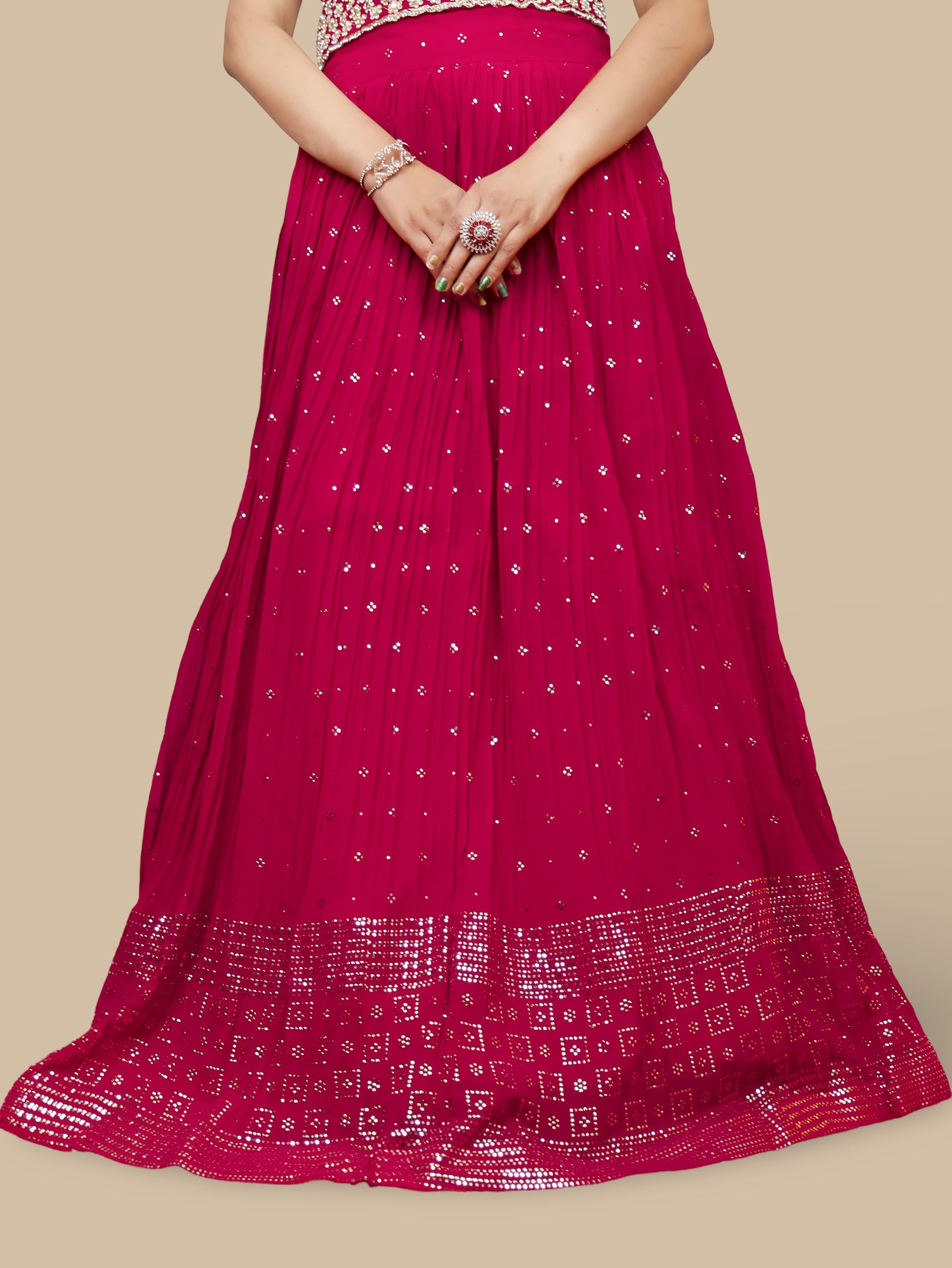 Designer Lehenga & choli with dupatta for Women by Shreekama Magenta Designer Lehenga for Party Festival Wedding Occasion in Noida