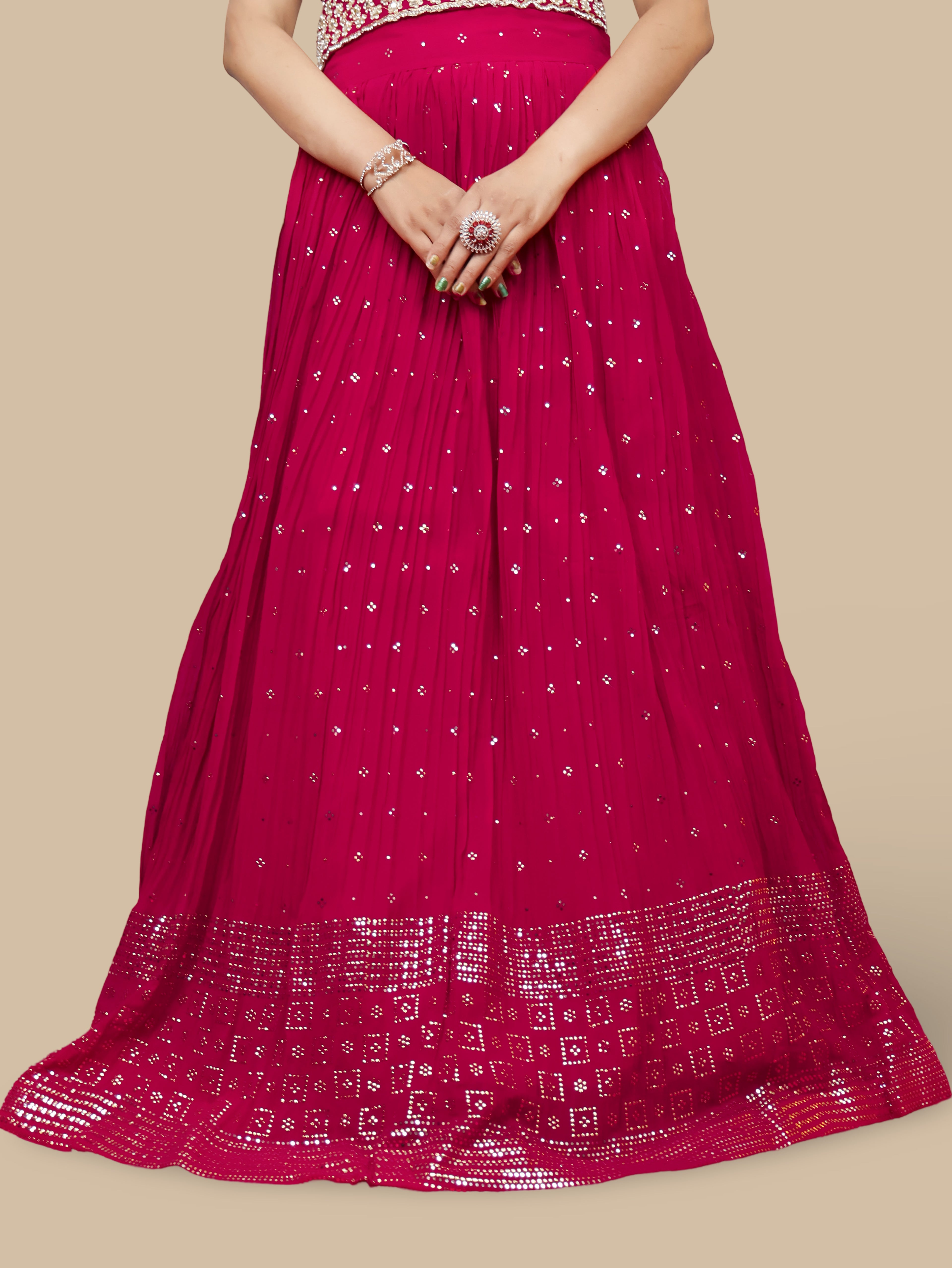 Designer Lehenga & choli with dupatta for Women by Shreekama Magenta Designer Lehenga for Party Festival Wedding Occasion in Noida