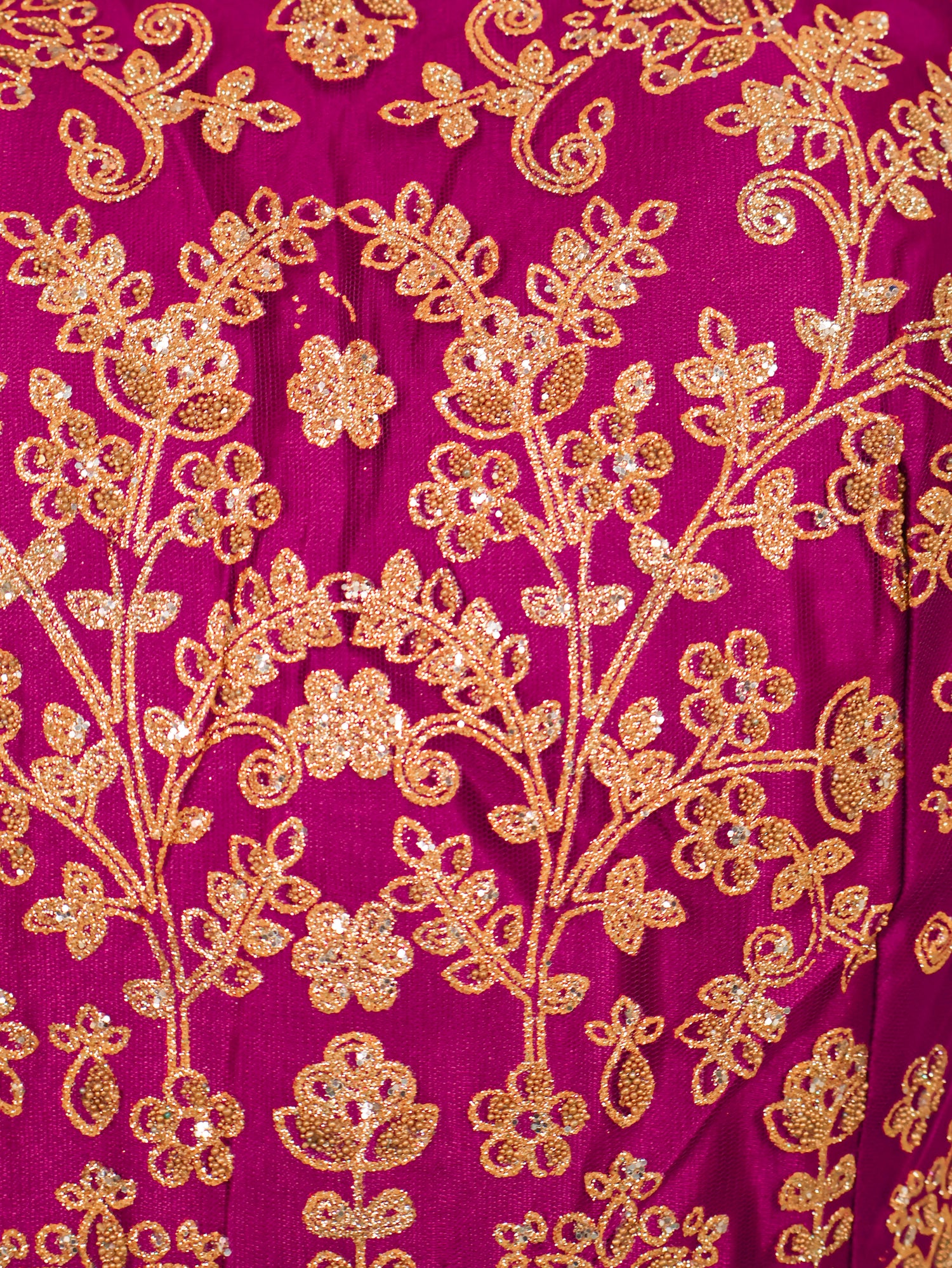 Gown with Shimmery Rubber & Beads Work by Shreekama Purple Designer Gowns for Party Festival Wedding Occasion in Noida