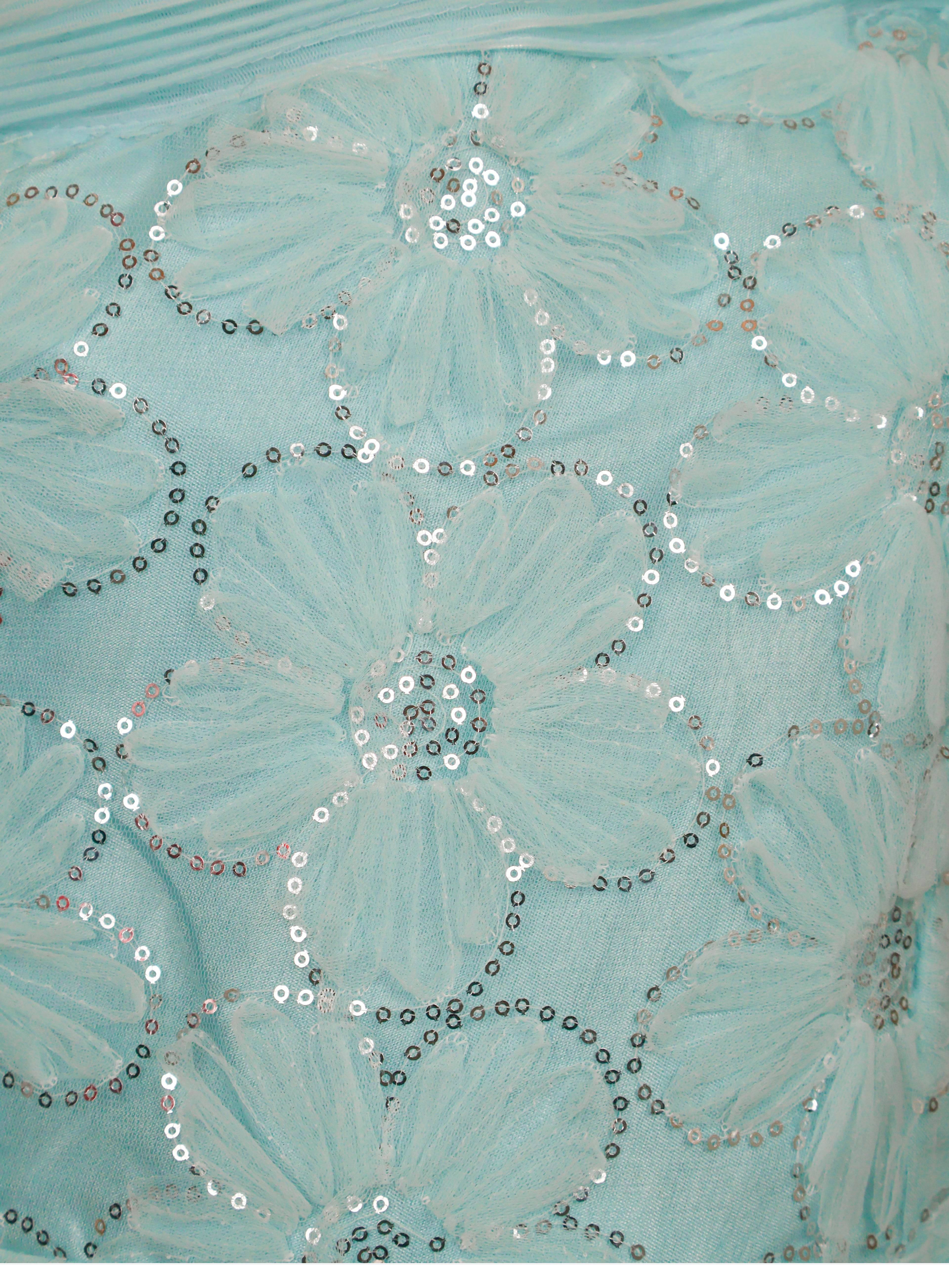 Pink Net Fabric Gown with Sequin Work by Shreekama Sky Blue Designer Gowns for Party Festival Wedding Occasion in Noida