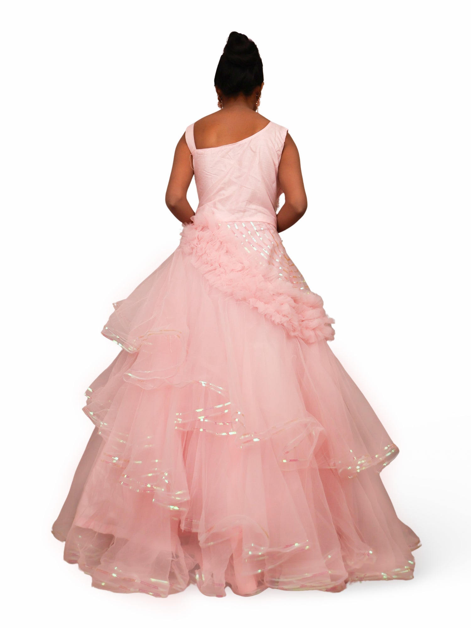 Gown with Beads & Sequin by Shreekama Pink Designer Gowns for Party Festival Wedding Occasion in Noida