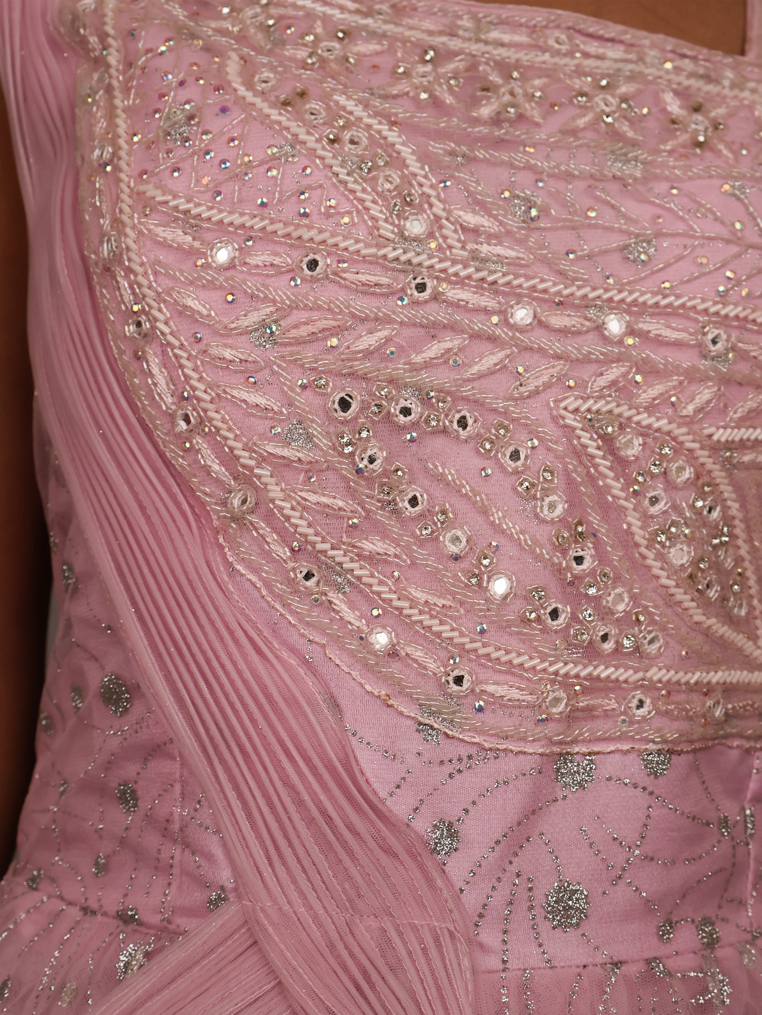 Gown with Cut Dana & Glitter Work by Shreekama Pink Designer Gowns for Party Festival Wedding Occasion in Noida