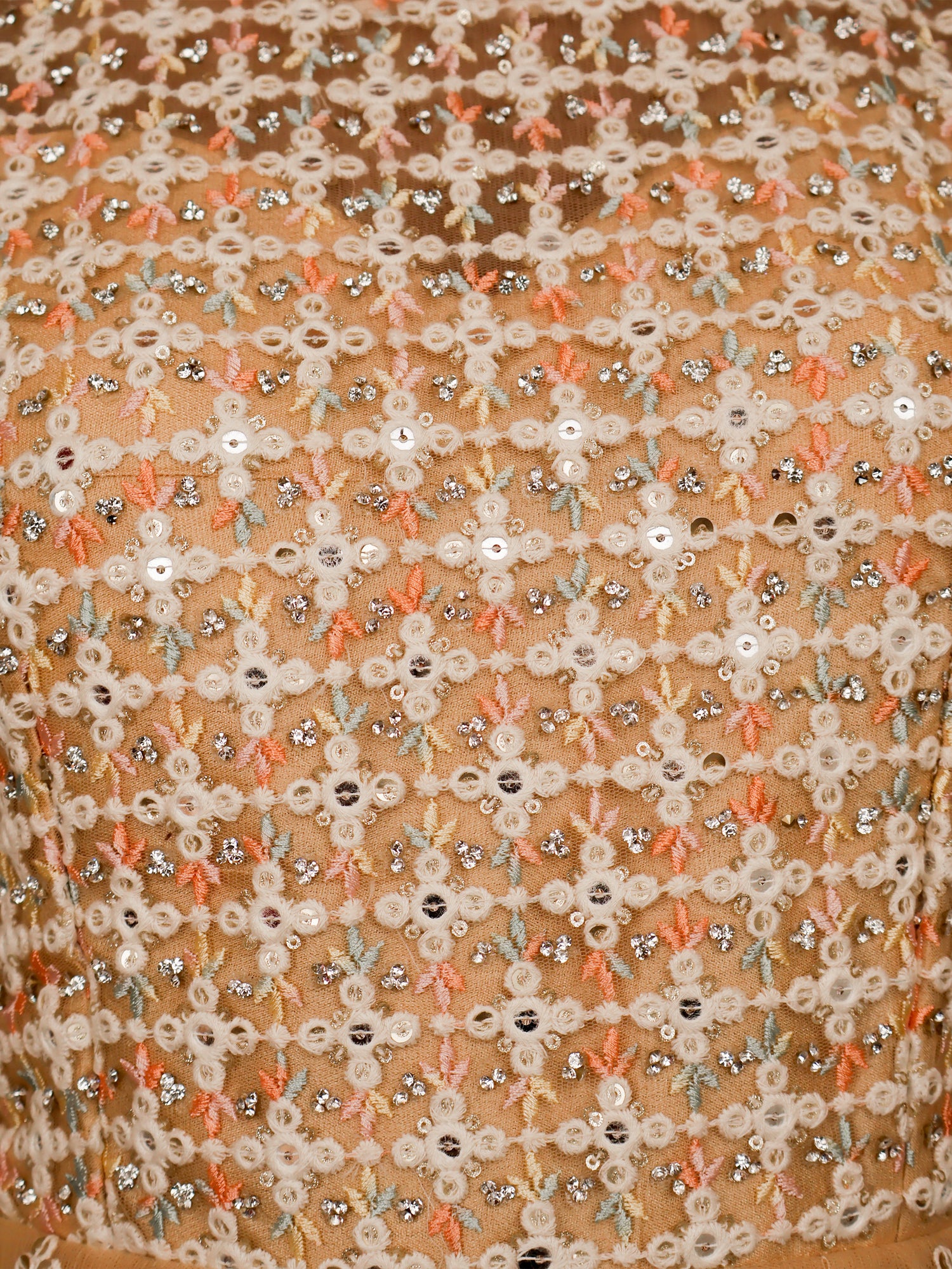 Net Fabric Gown with Sequin & Embroidery Work by Shreekama Beige Designer Gowns for Party Festival Wedding Occasion in Noida