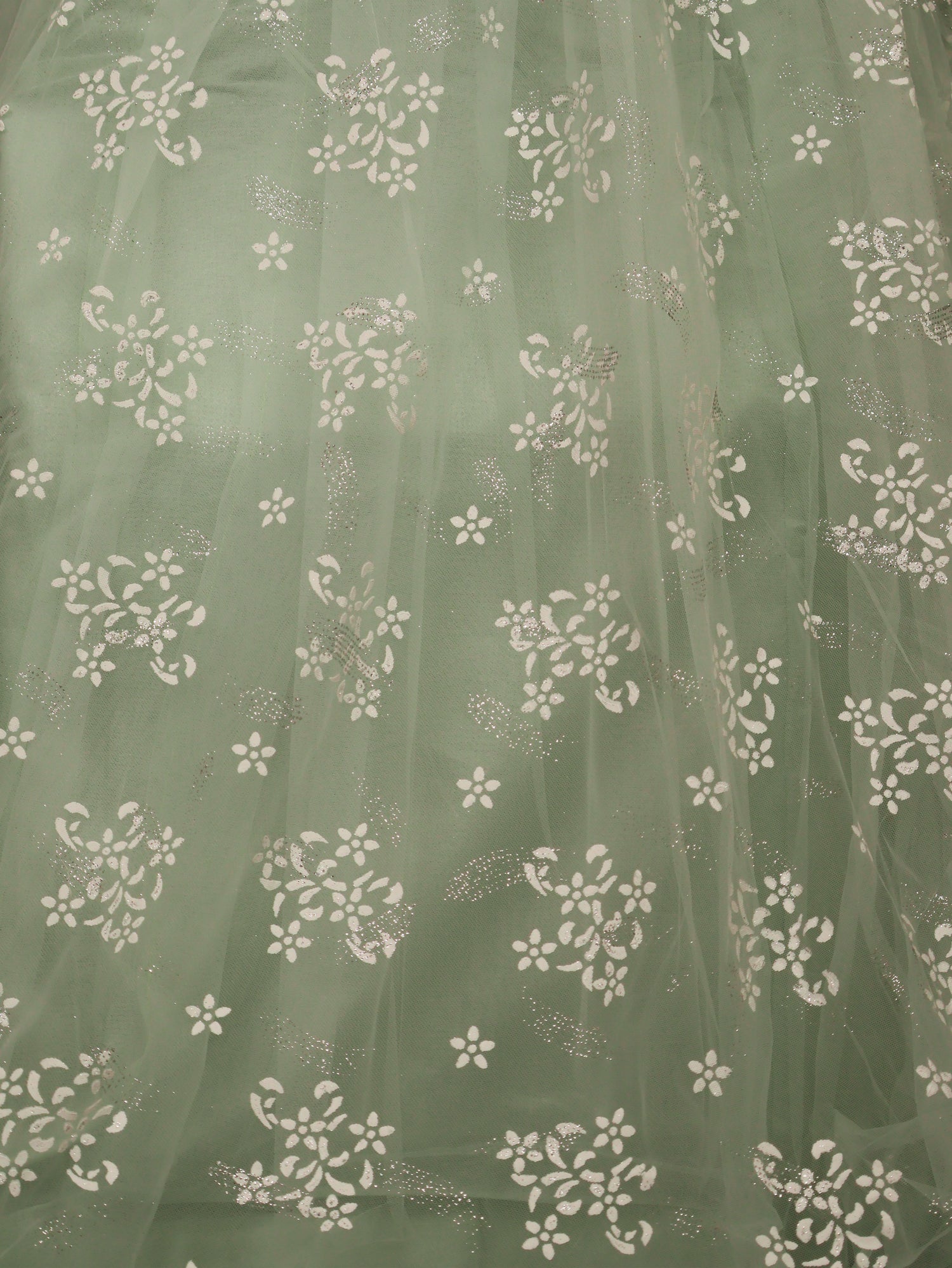 Gown with Stone Work & Embroidery by Shreekama Pista Green Designer Gowns for Party Festival Wedding Occasion in Noida