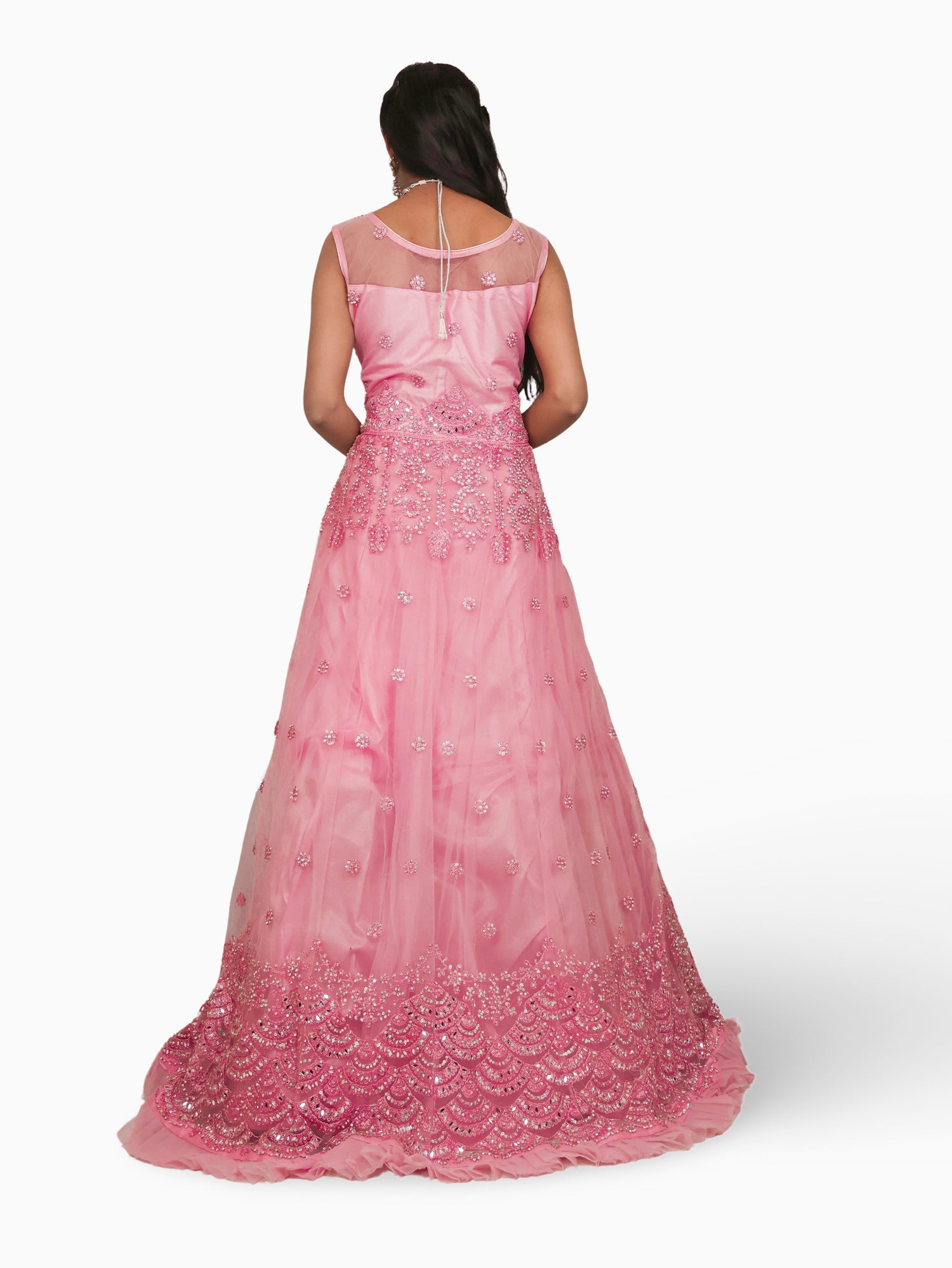 Gown with Thread Work & Stones by Shreekama Pink Designer Gowns for Party Festival Wedding Occasion in Noida