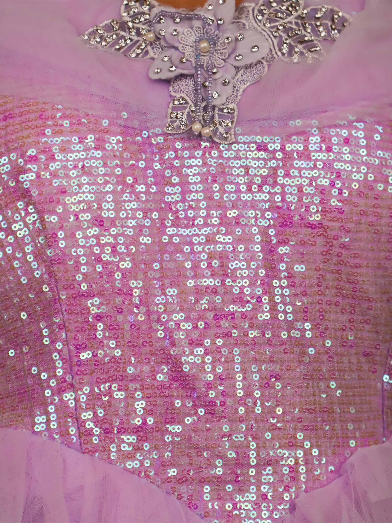 Net Fabric Gown with Sequin & Beads work by Shreekama Lavender Designer Gowns for Party Festival Wedding Occasion in Noida