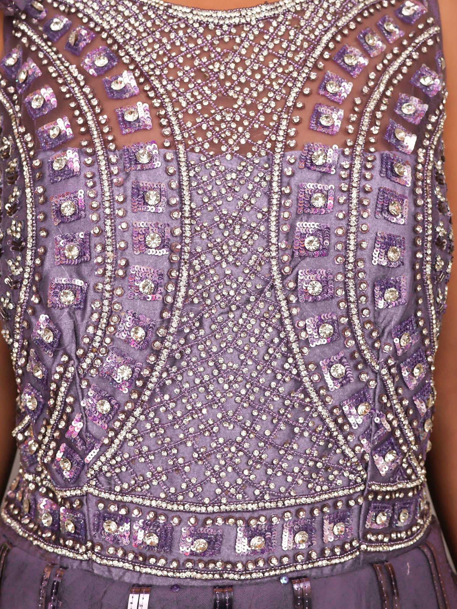 Gown with Cut Dana & Sequin Work by Shreekama Dusty Purple Designer Gowns for Party Festival Wedding Occasion in Noida