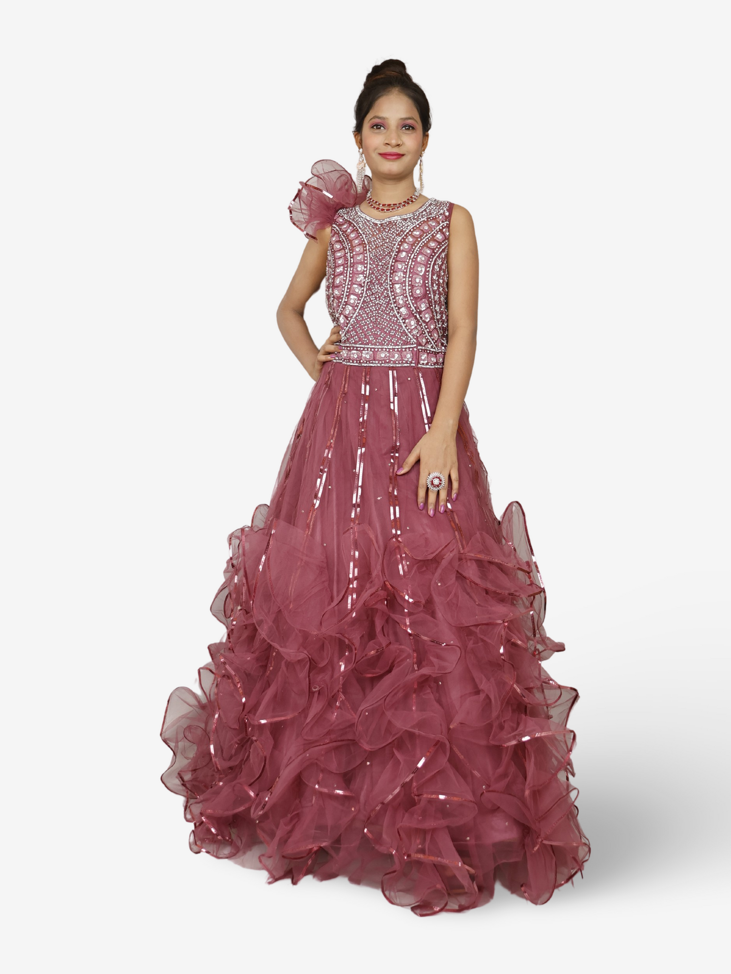 Gown with Cut Dana & Sequin Work by Shreekama