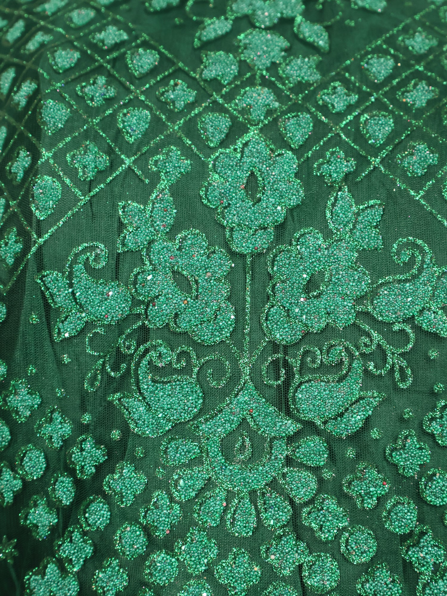 Gown with Glitter & Shimmery effect for Women by Shreekama Dark Green Designer Gowns for Party Festival Wedding Occasion in Noida