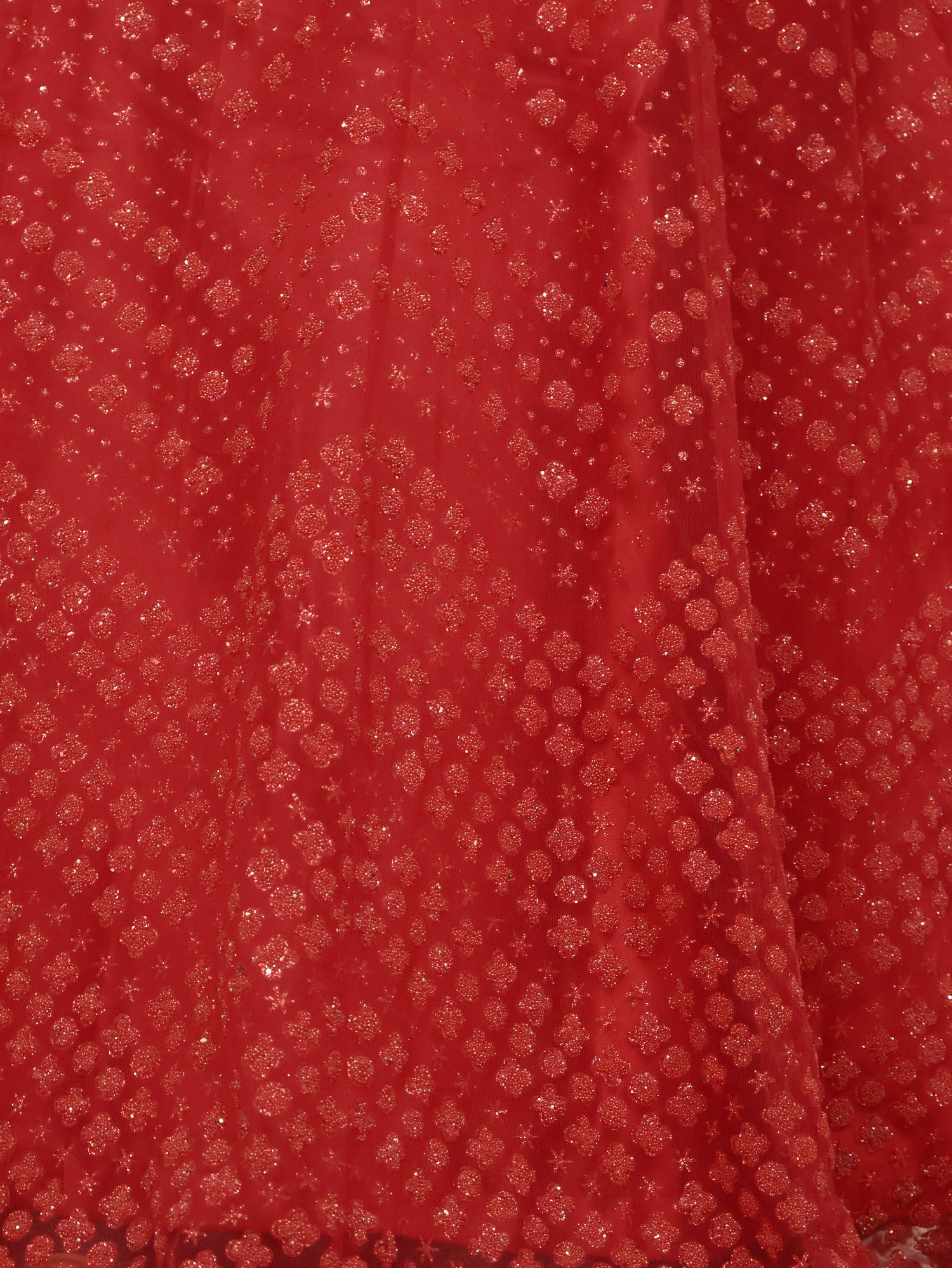 Gown with Glitter & Shimmery effect for Women by Shreekama Red Designer Gowns for Party Festival Wedding Occasion in Noida