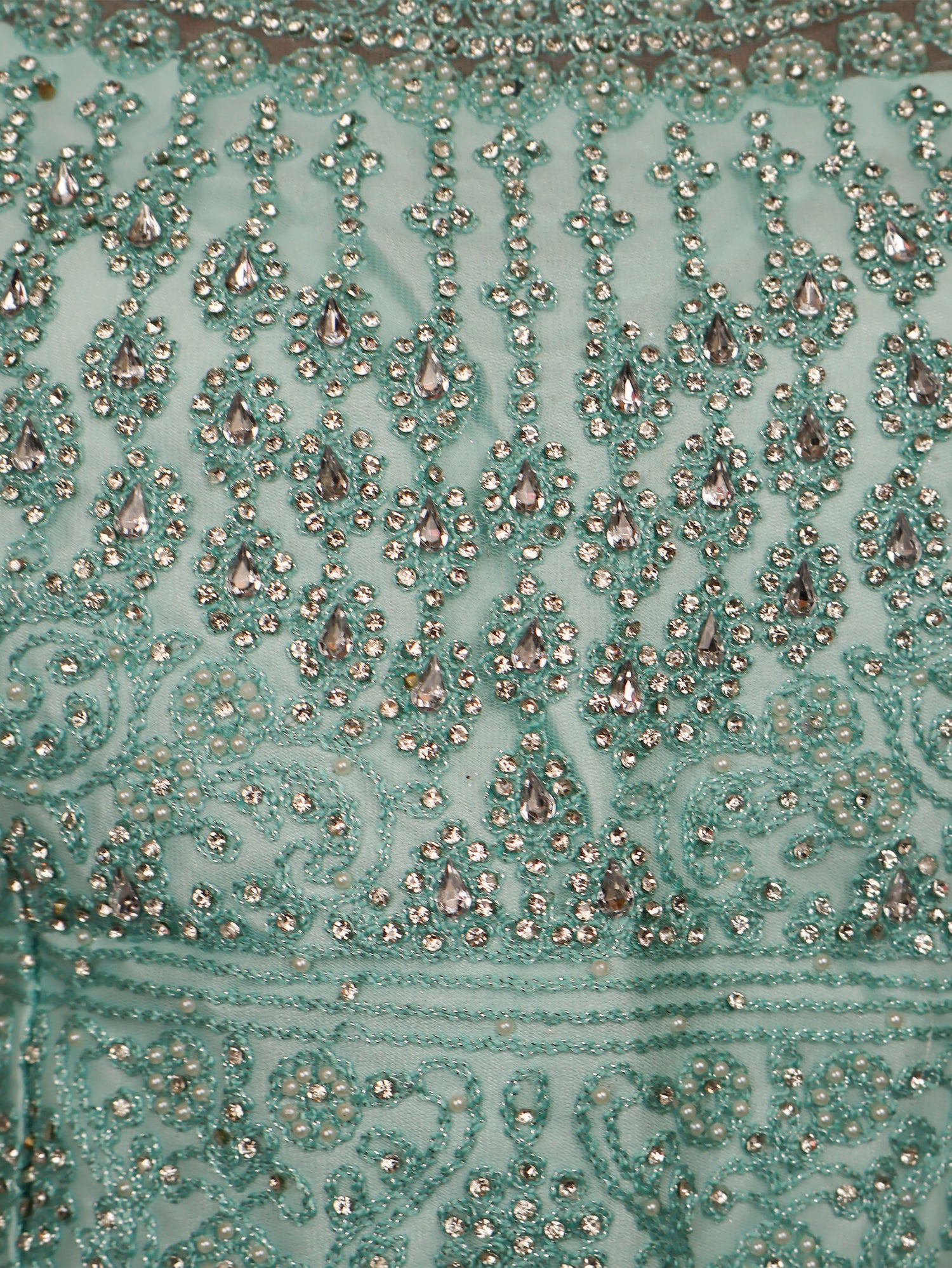 Gown with Embroidery & Glitter Work by Shreekama Sky Blue Designer Gowns for Party Festival Wedding Occasion in Noida