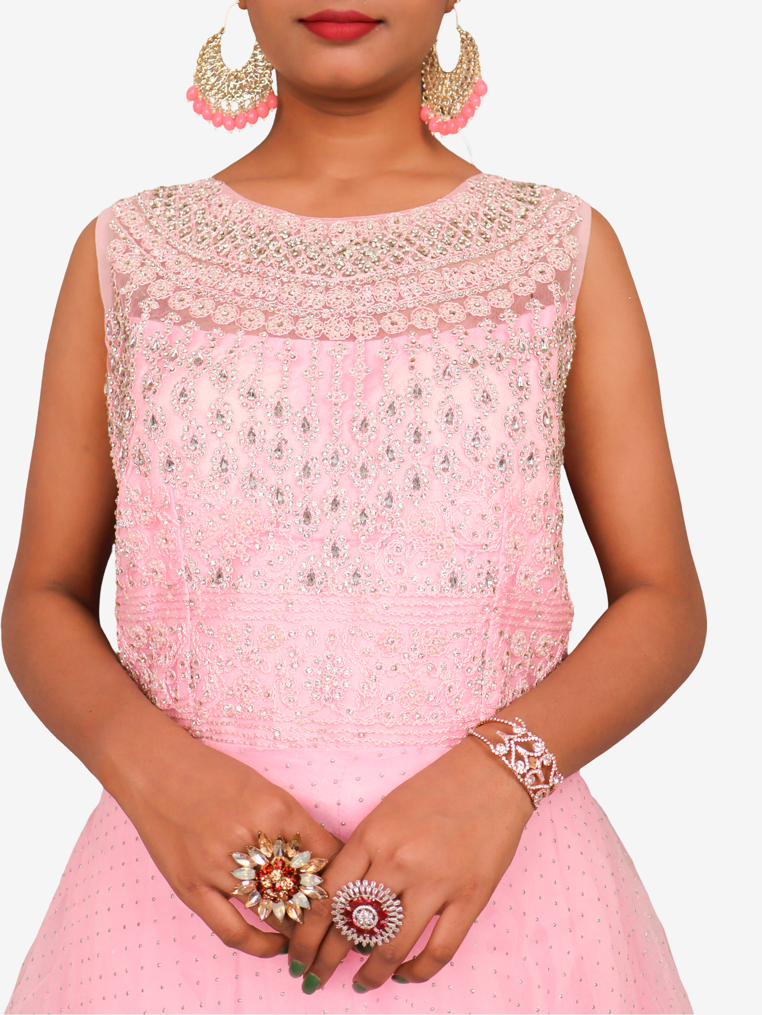 Gown with Embroidery & Glitter Work by Shreekama Lemon Designer Gowns for Party Festival Wedding Occasion in Noida