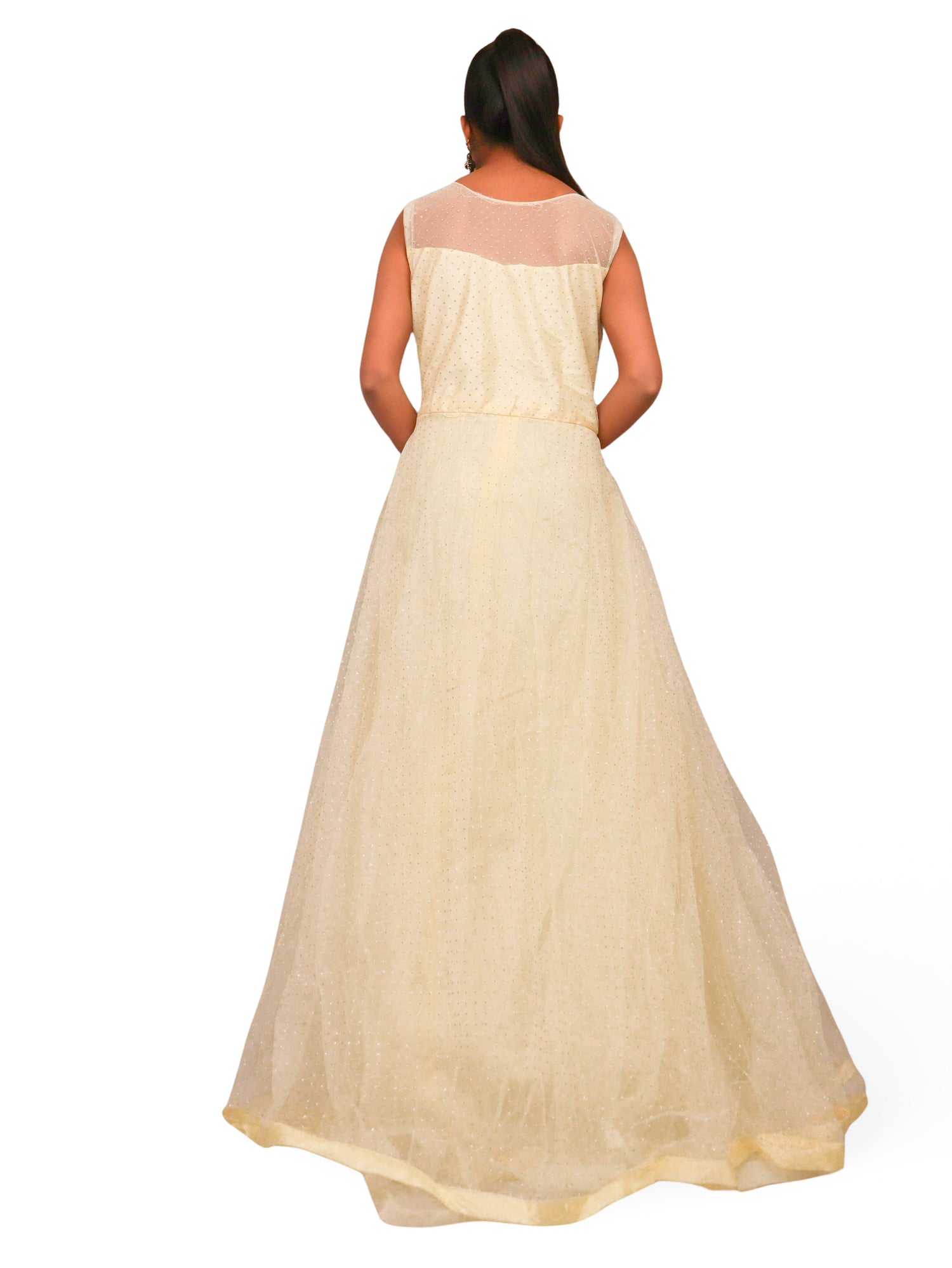 Gown with Embroidery & Glitter Work by Shreekama Lemon Designer Gowns for Party Festival Wedding Occasion in Noida