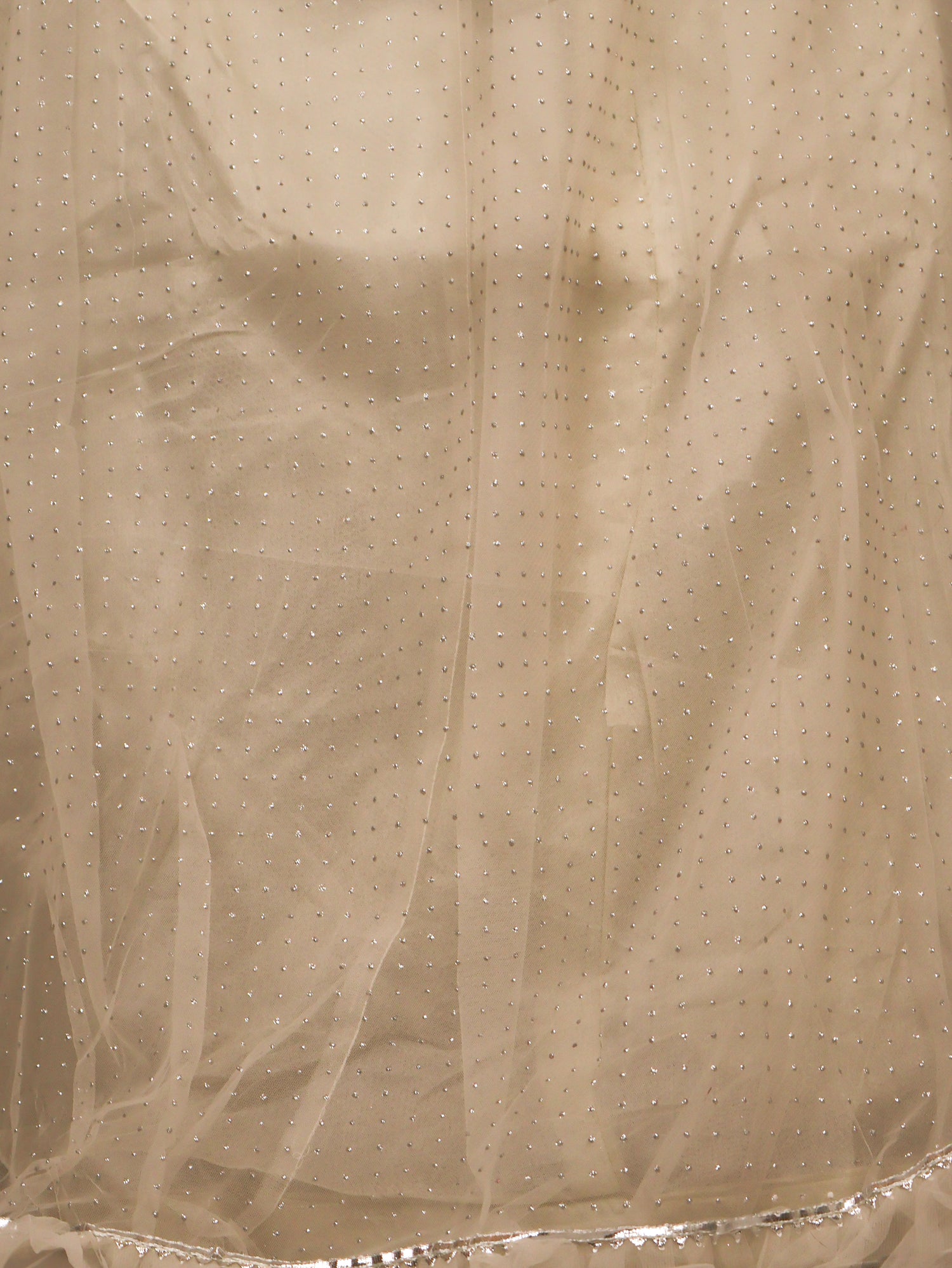 Gown with Embroidery & Glitter Work by Shreekama Off White Designer Gowns for Party Festival Wedding Occasion in Noida