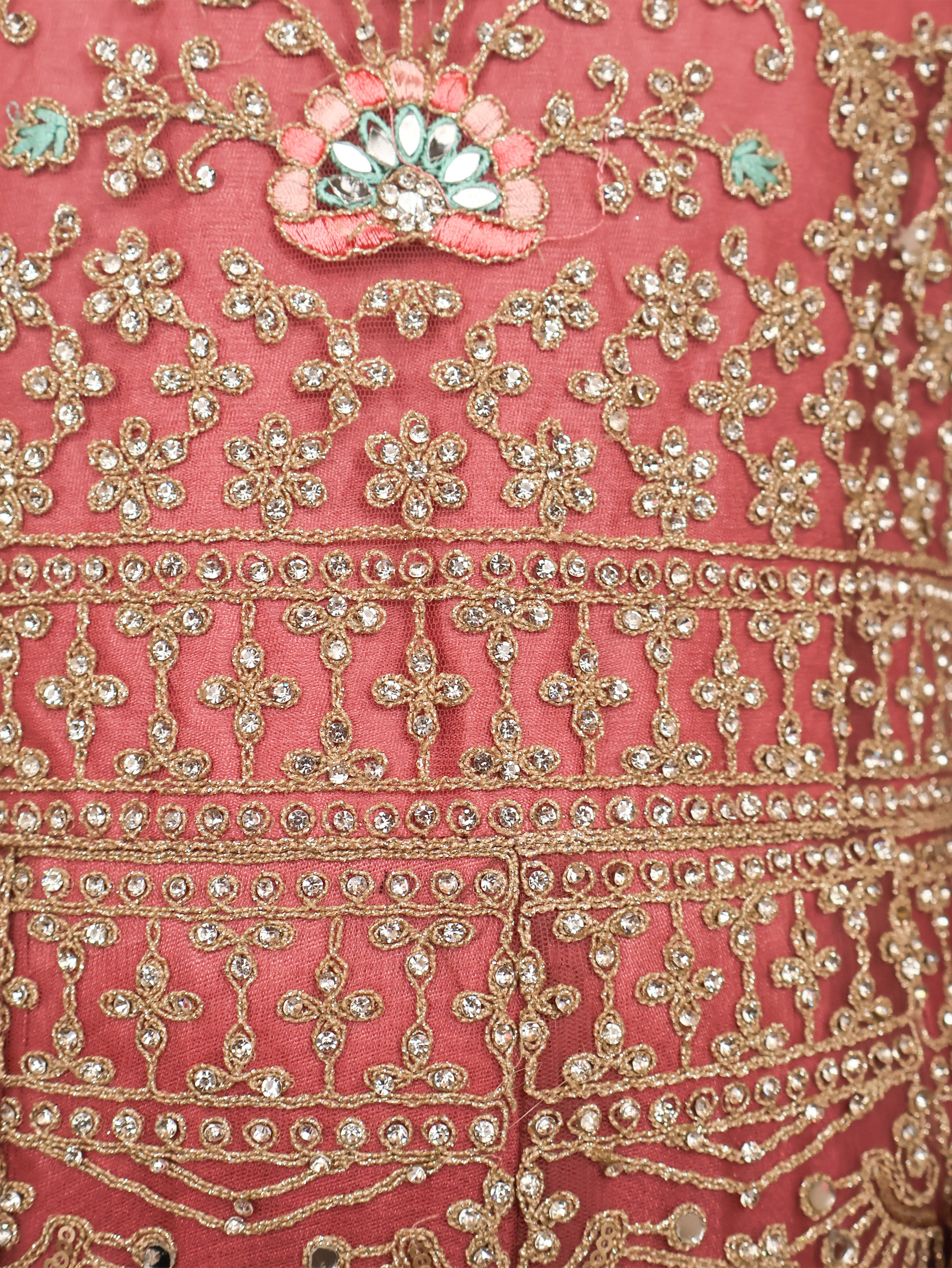 Gown with Stone Work & Embroidery by Shreekama Onion Designer Gowns for Party Festival Wedding Occasion in Noida