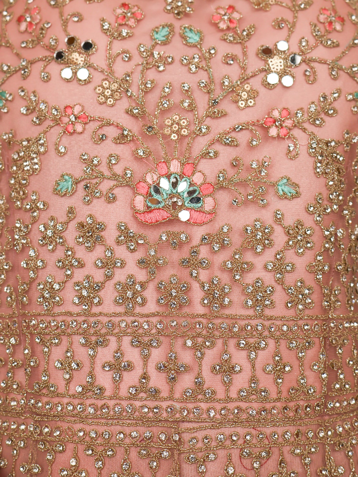 Gown with Stone Work & Embroidery by Shreekama Baby Pink Designer Gowns for Party Festival Wedding Occasion in Noida