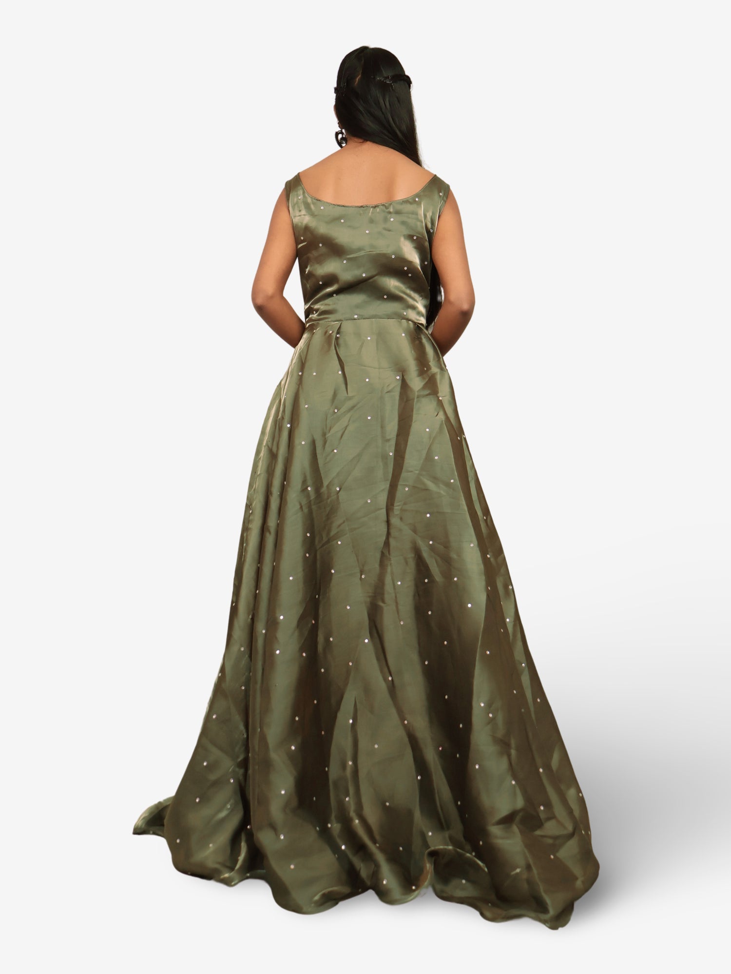 Gown with Sequin & Cut Dana Work by Shreekama Mehandi Designer Gowns for Party Festival Wedding Occasion in Noida