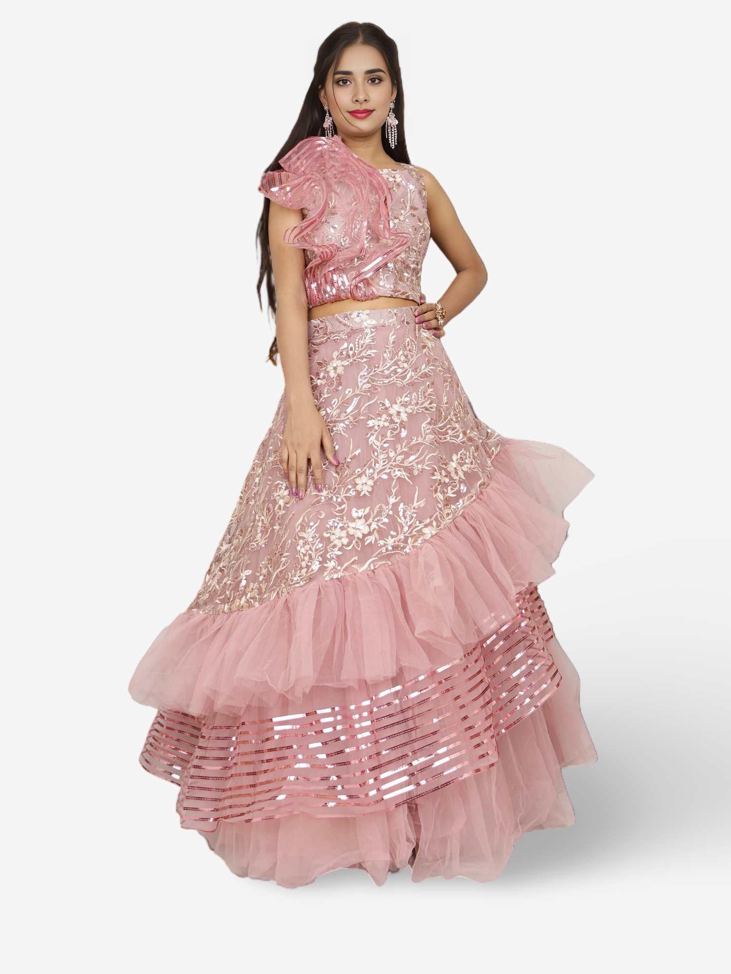 Lehenga Choli with Embroidery & Sequin by Shreekama Onion Designer Lehenga for Party Festival Wedding Occasion in Noida