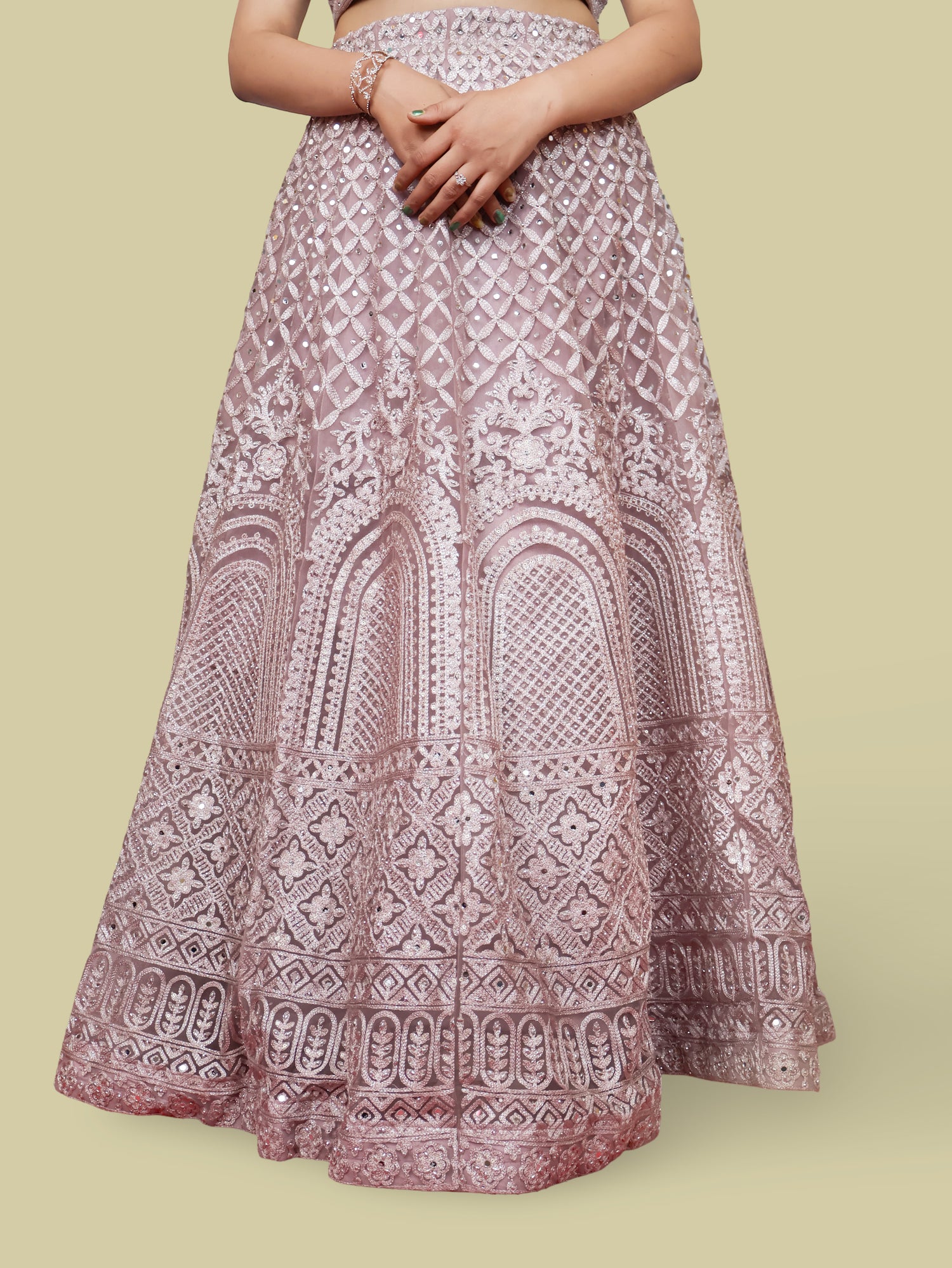 Lehenga Choli Set with Embroidery & Zari Thread Work by Shreekama Pink Designer Lehenga for Party Festival Wedding Occasion in Noida