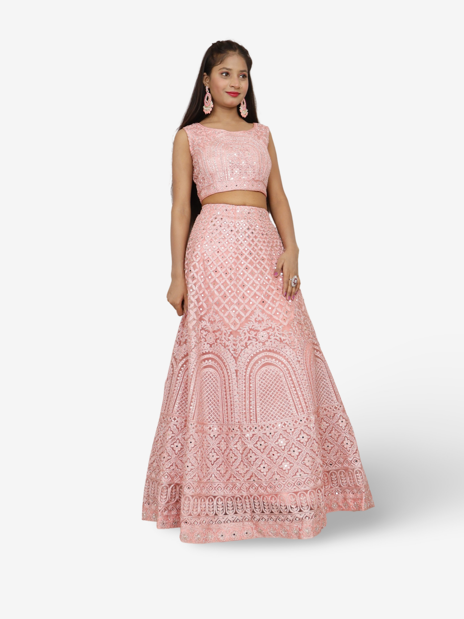 Lehenga Choli Set with Embroidery & Zari Thread Work by Shreekama Pink Designer Lehenga for Party Festival Wedding Occasion in Noida