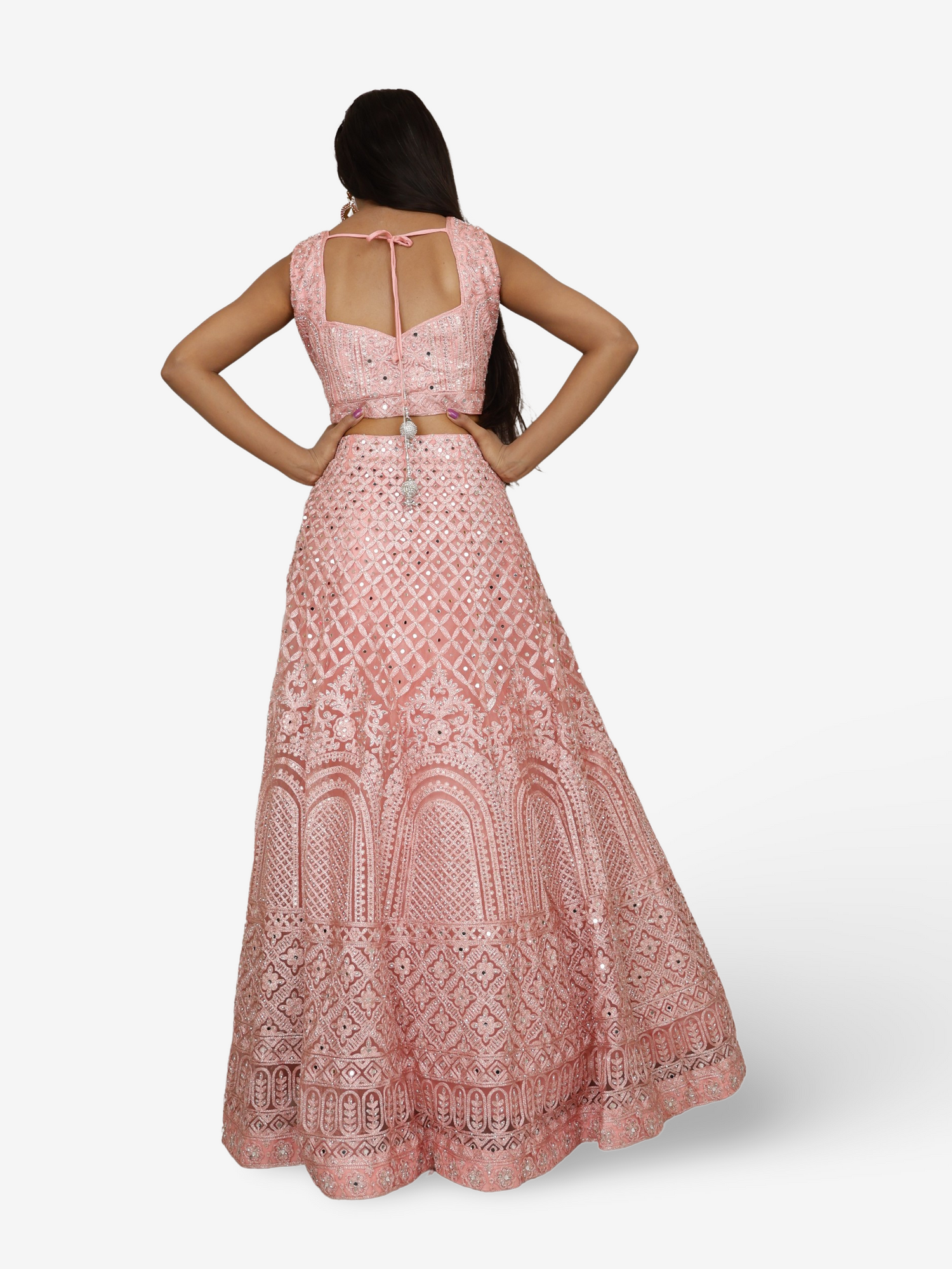 Lehenga Choli Set with Embroidery & Zari Thread Work by Shreekama Pink Designer Lehenga for Party Festival Wedding Occasion in Noida