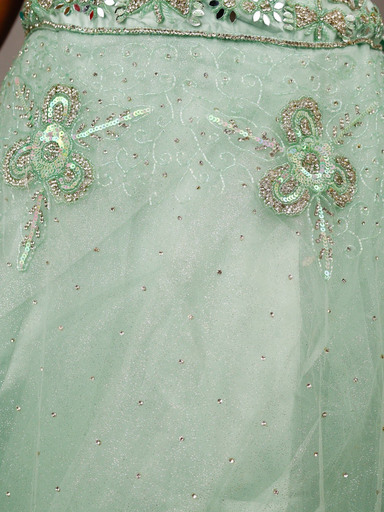 Lehenga Choli Set with Mirror Stones & Sequin by Shreekama Mint Green Designer Lehenga for Party Festival Wedding Occasion in Noida