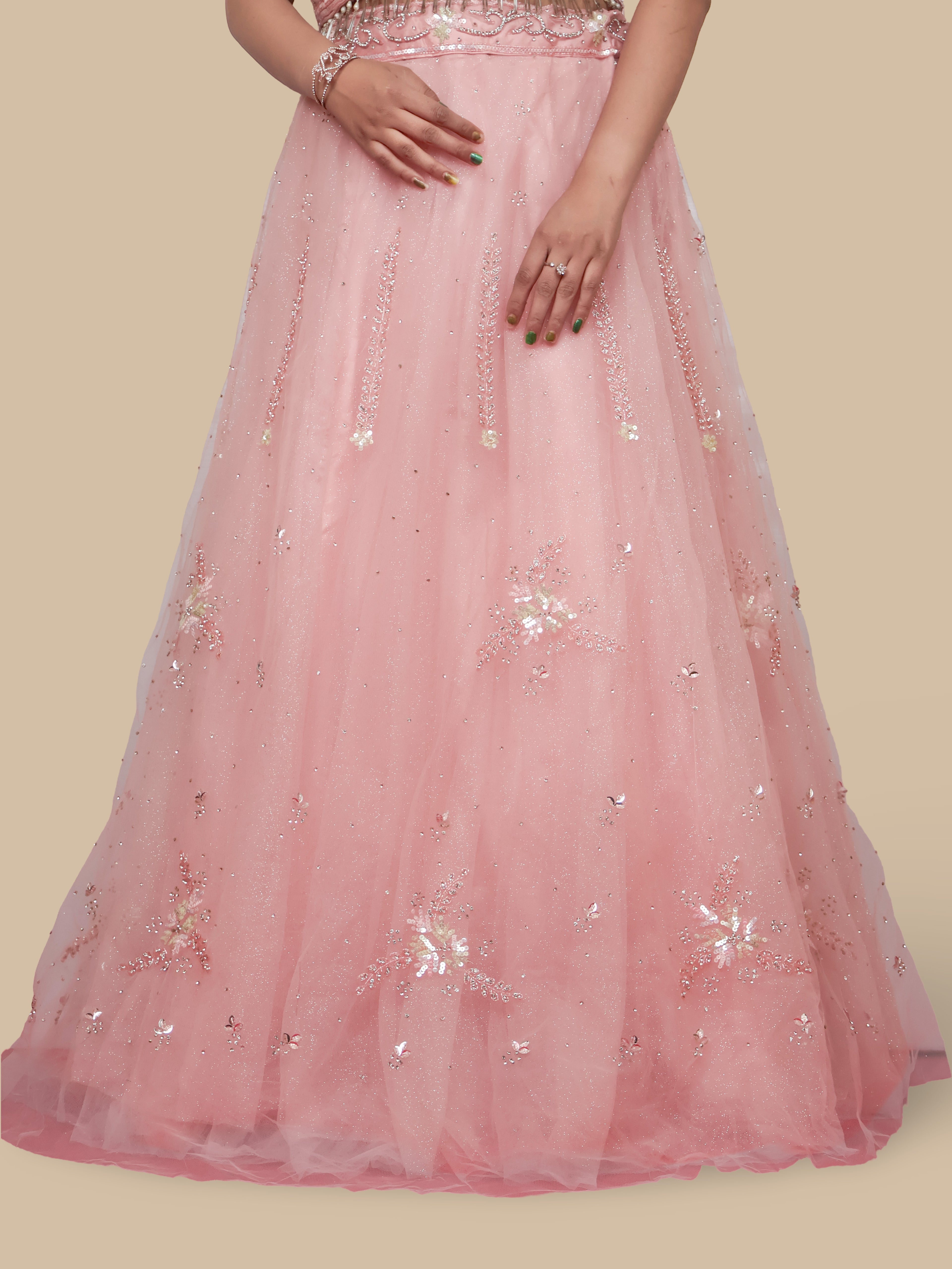 Onion Lehenga Choli Set with Stone & Sequin by Shreekama Onion Designer Lehenga for Party Festival Wedding Occasion in Noida