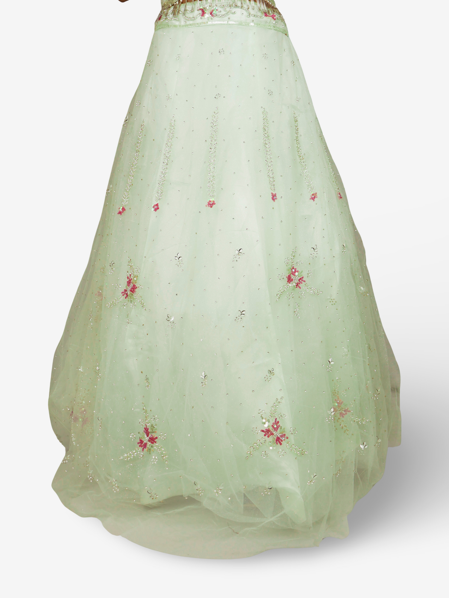 Pista Green Lehenga Choli Set with Stone & Sequin by Shreekama Pista Green Designer Lehenga for Party Festival Wedding Occasion in Noida