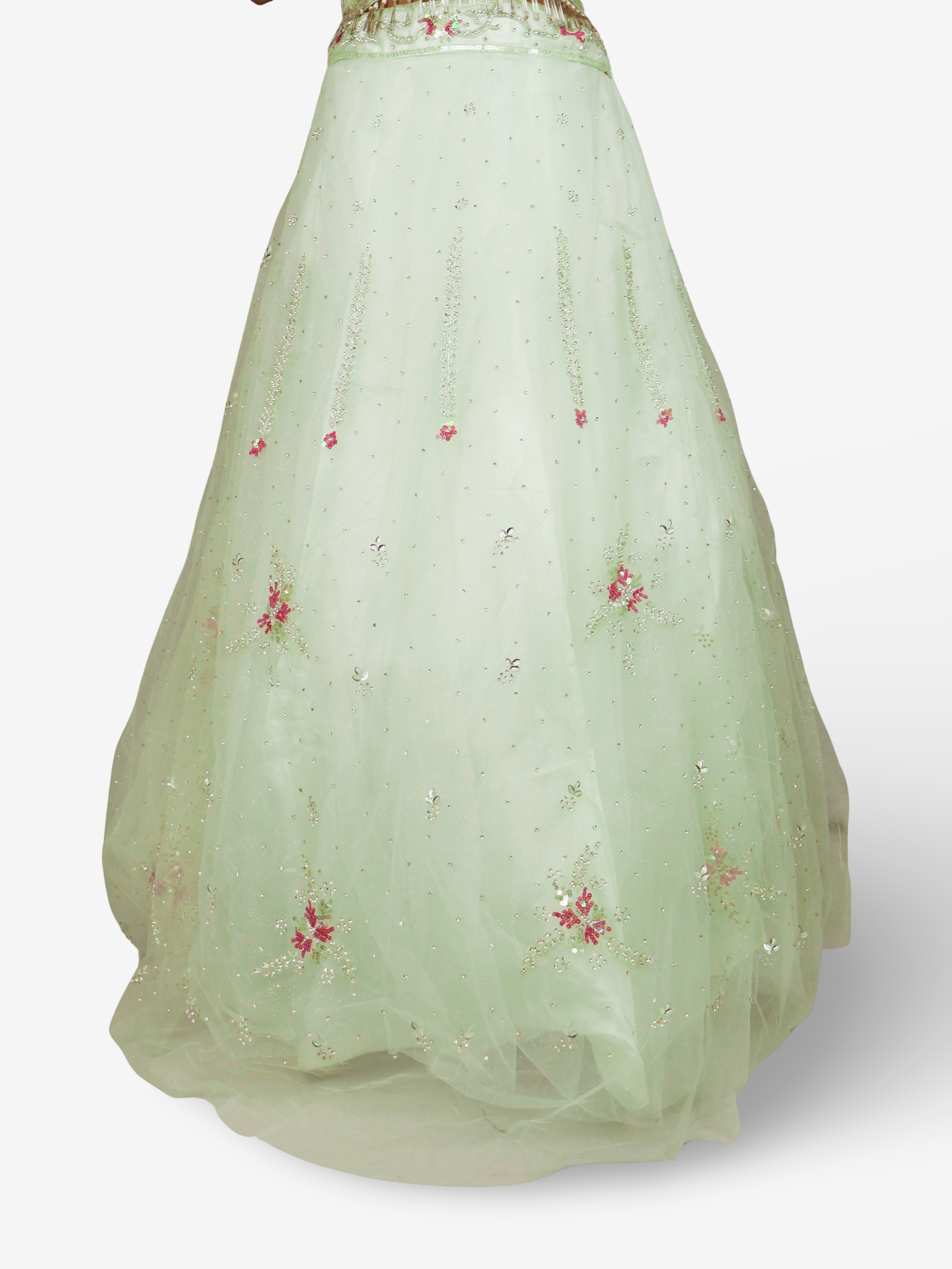 Pista Green Lehenga Choli Set with Stone & Sequin by Shreekama Pista Green Designer Lehenga for Party Festival Wedding Occasion in Noida