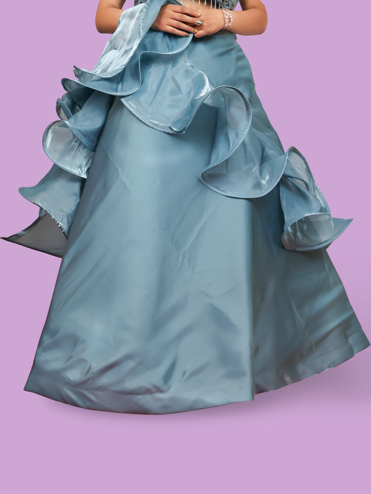 Toquise Blue Lehenga with Sequin & Cut Dana Work by Shreekama Turquoise Blue Designer Lehenga for Party Festival Wedding Occasion in Noida