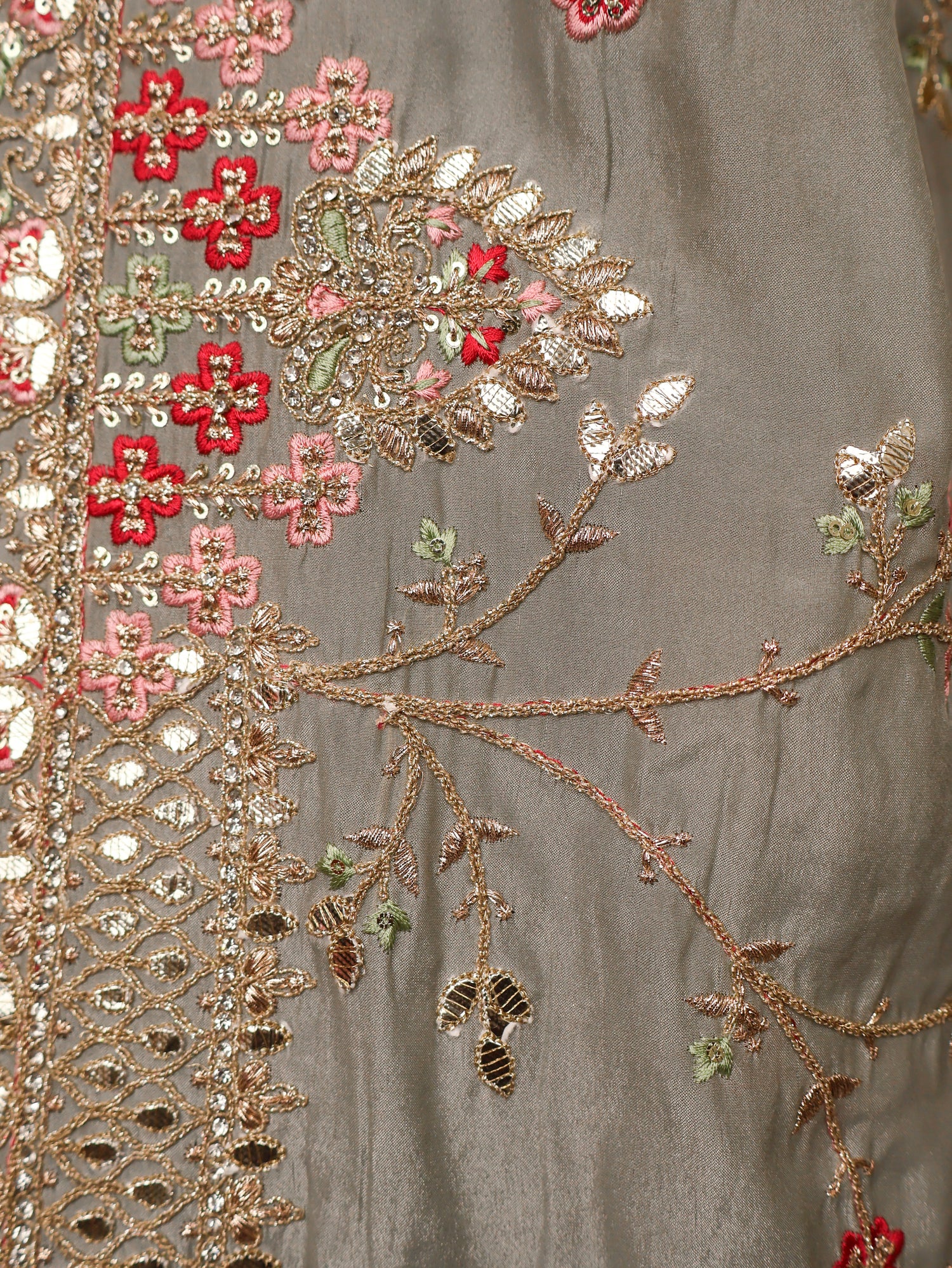 Designer Saree with Stone & Embroidery Work by Shreekama Grey Designer Sarees for Party Festival Wedding Occasion in Noida