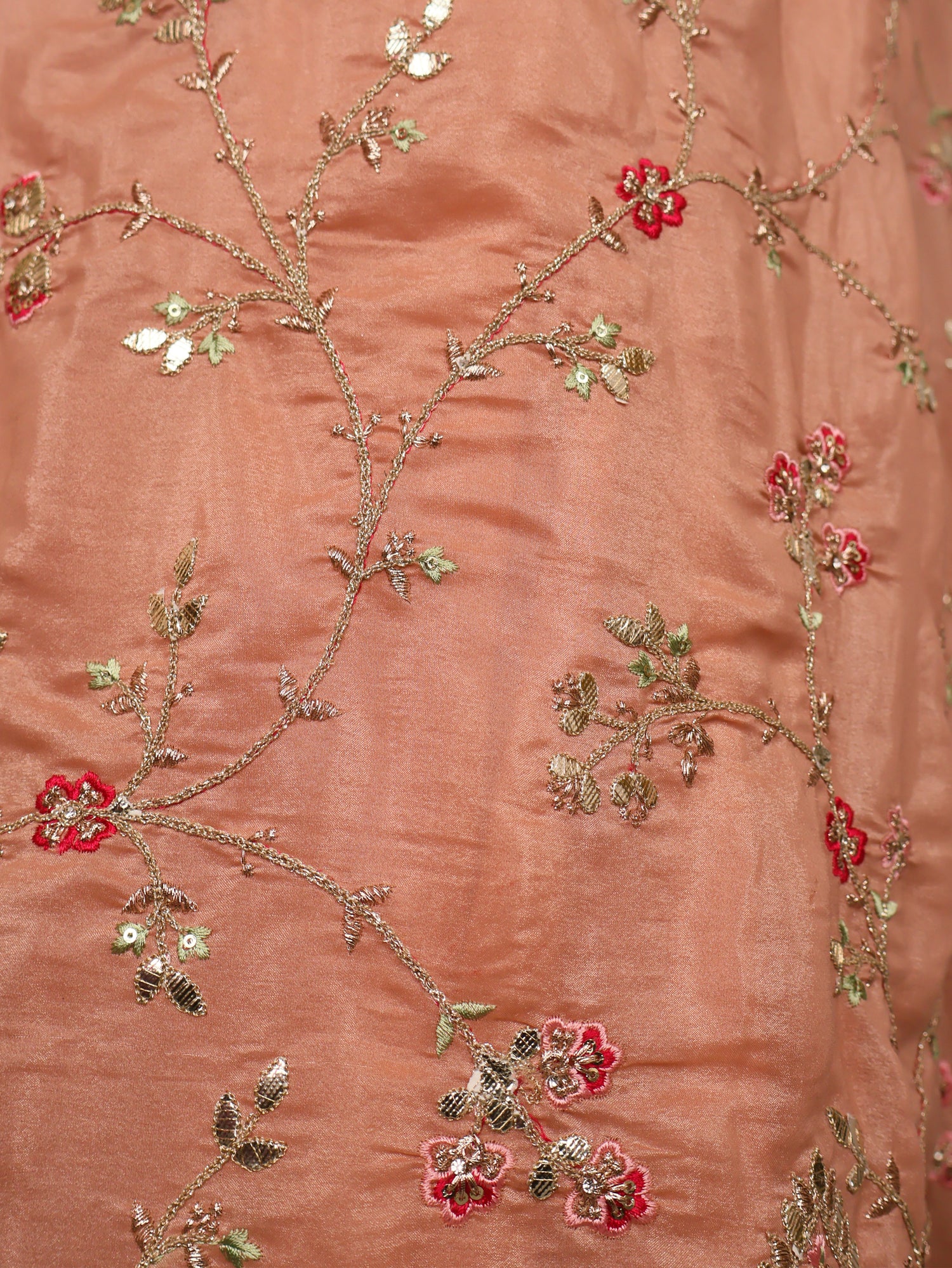 Designer Saree with Stone & Embroidery Work by Shreekama Peach Designer Sarees for Party Festival Wedding Occasion in Noida