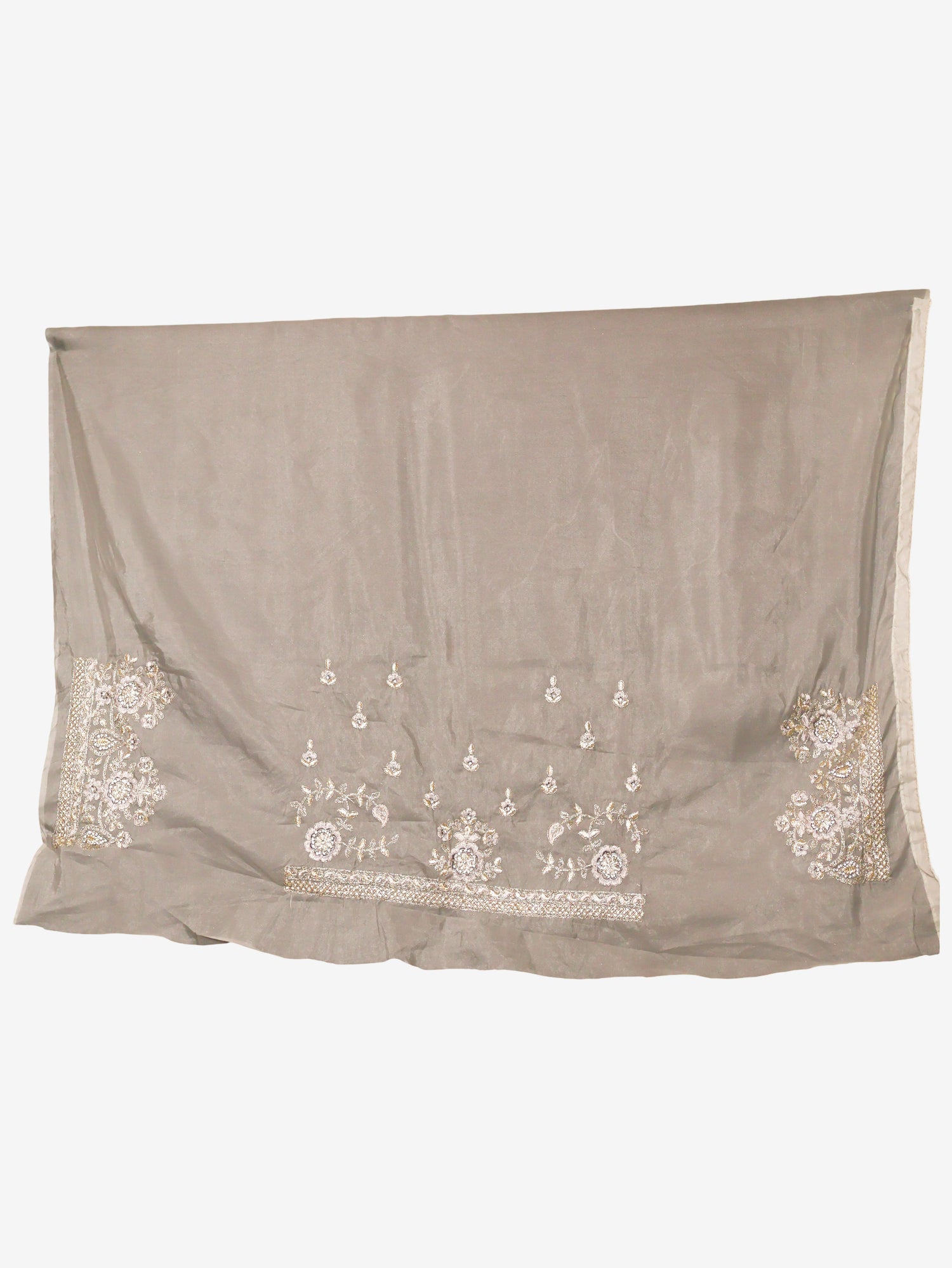 Designer Saree with Stone & Heavy Embroidery Work by Shreekama Grey Designer Sarees for Party Festival Wedding Occasion in Noida