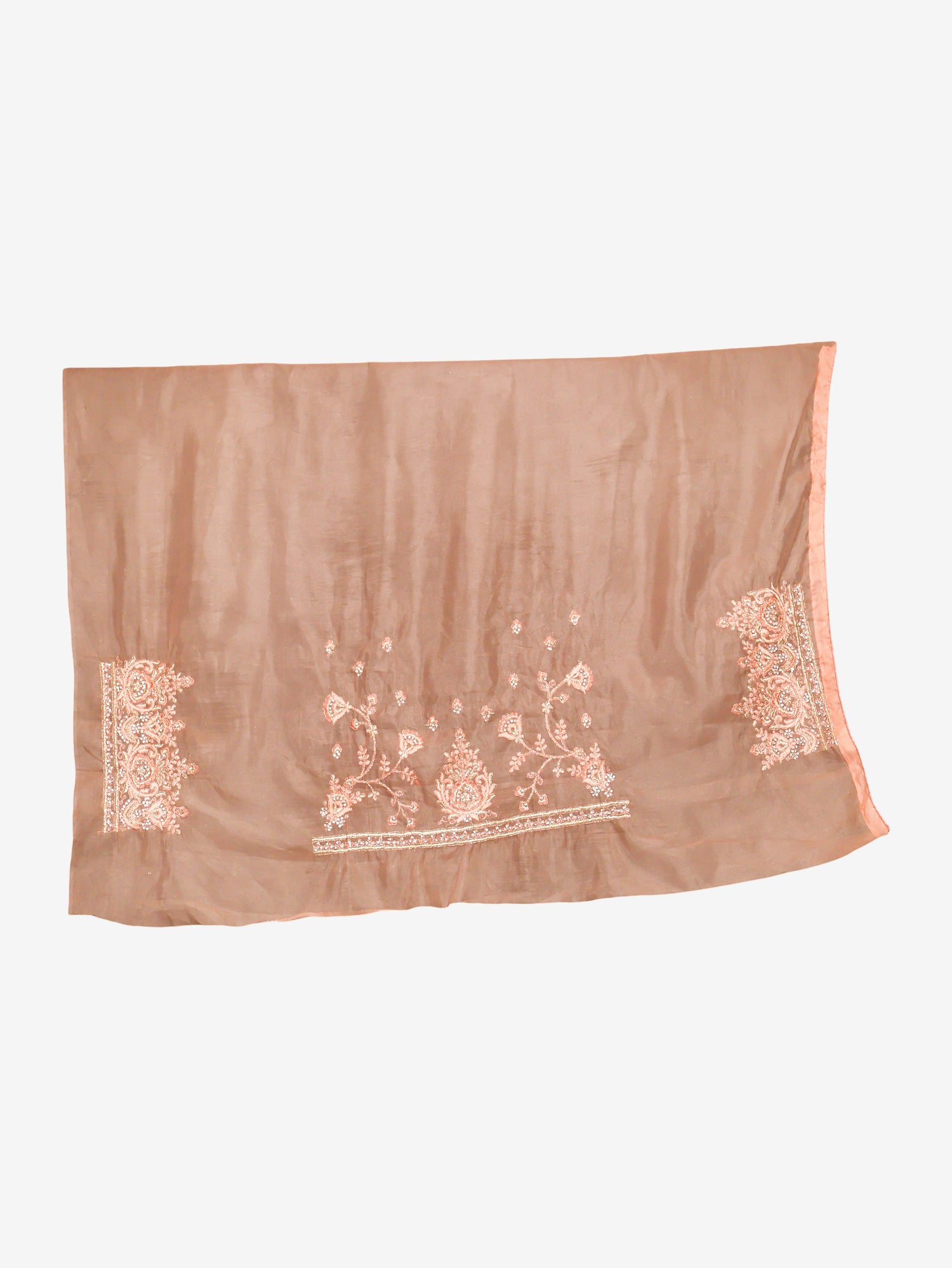 Designer Saree with Stone & Heavy Embroidery Work by Shreekama Peach Designer Sarees for Party Festival Wedding Occasion in Noida