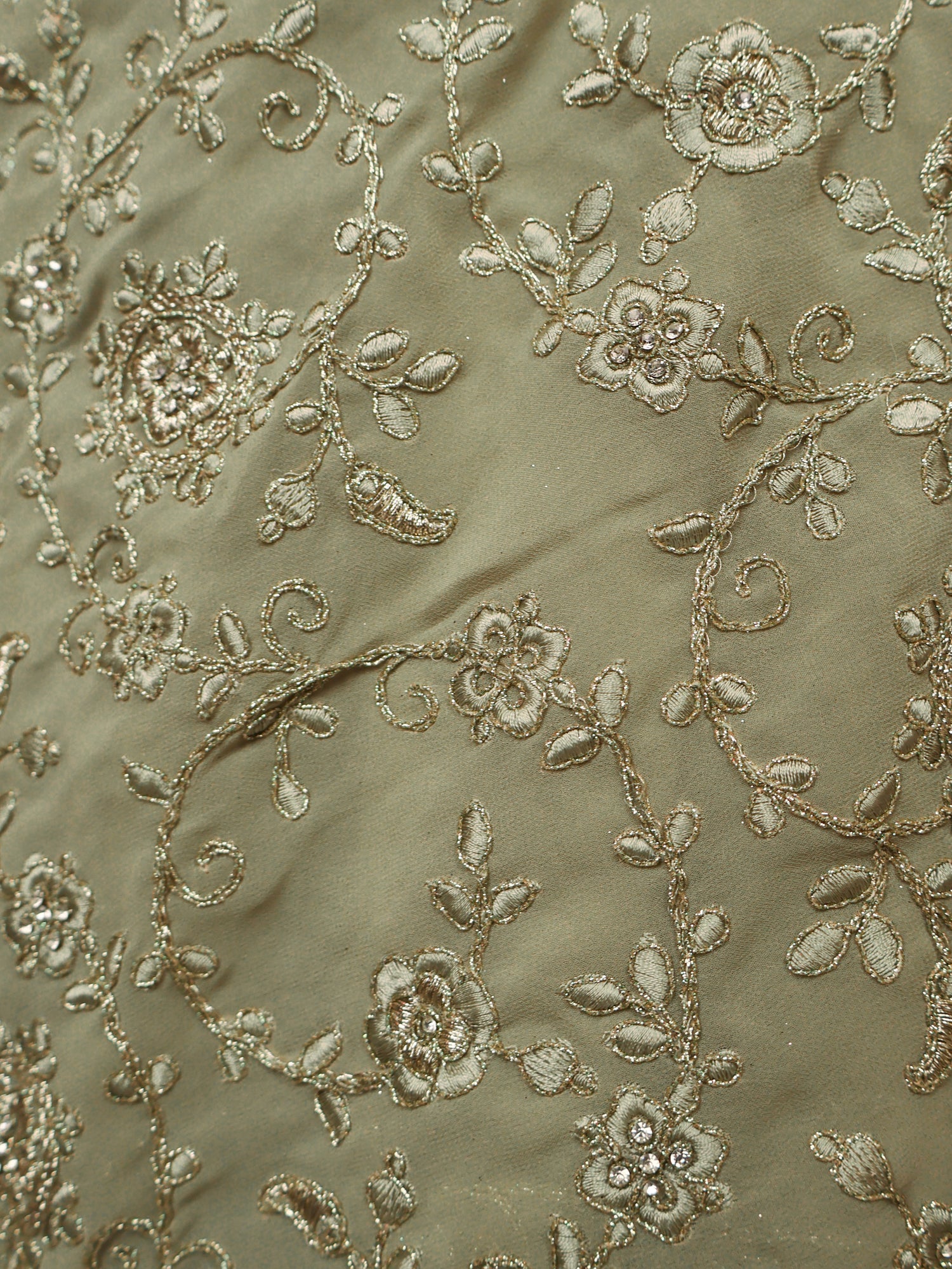 Designer Saree with Stone & Heavy Embroidery Work by Shreekama Mint Green Designer Sarees for Party Festival Wedding Occasion in Noida