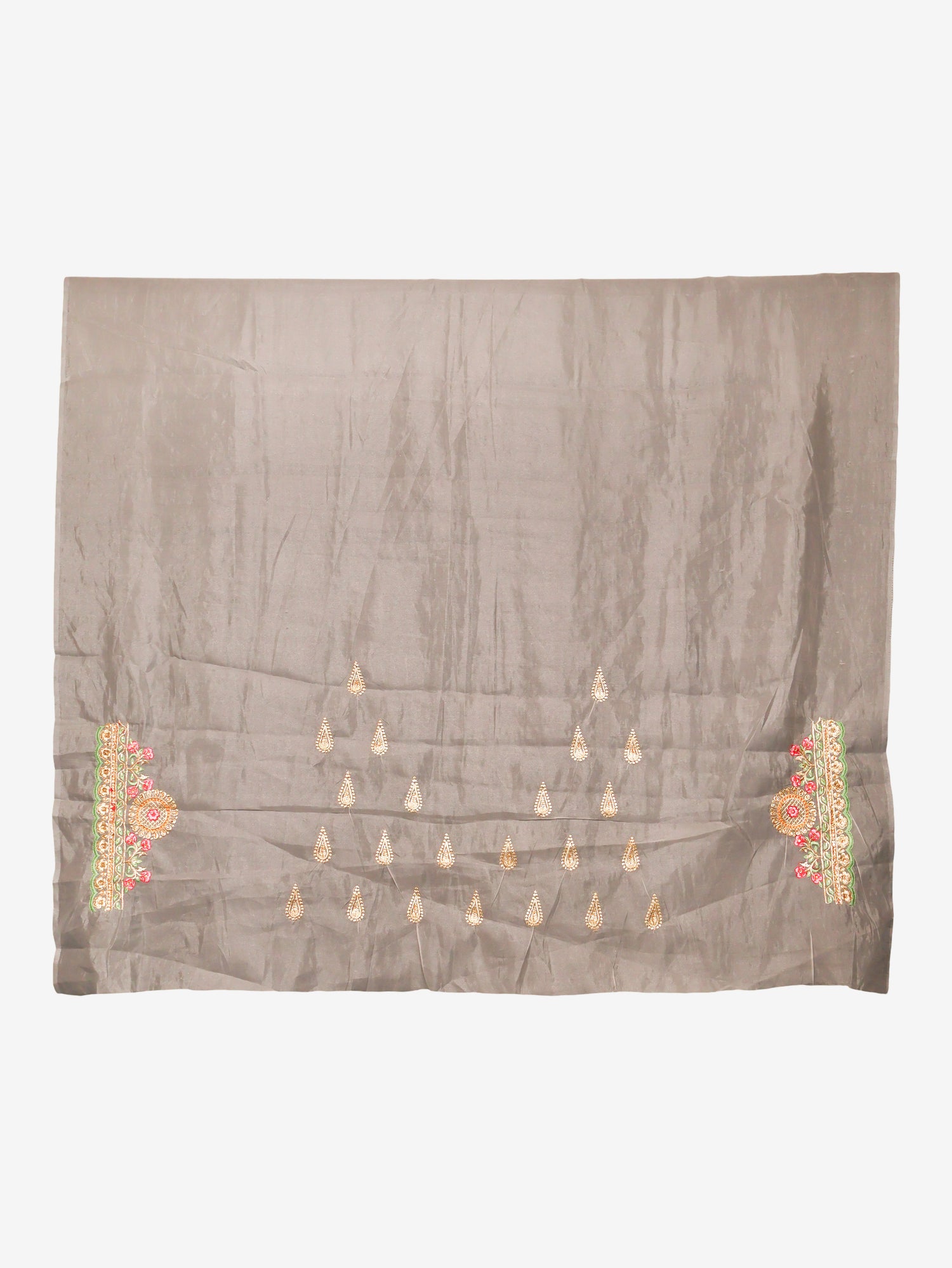 Designer Saree with Embroidery & Zari Thread Work by Shreekama Grey Designer Sarees for Party Festival Wedding Occasion in Noida