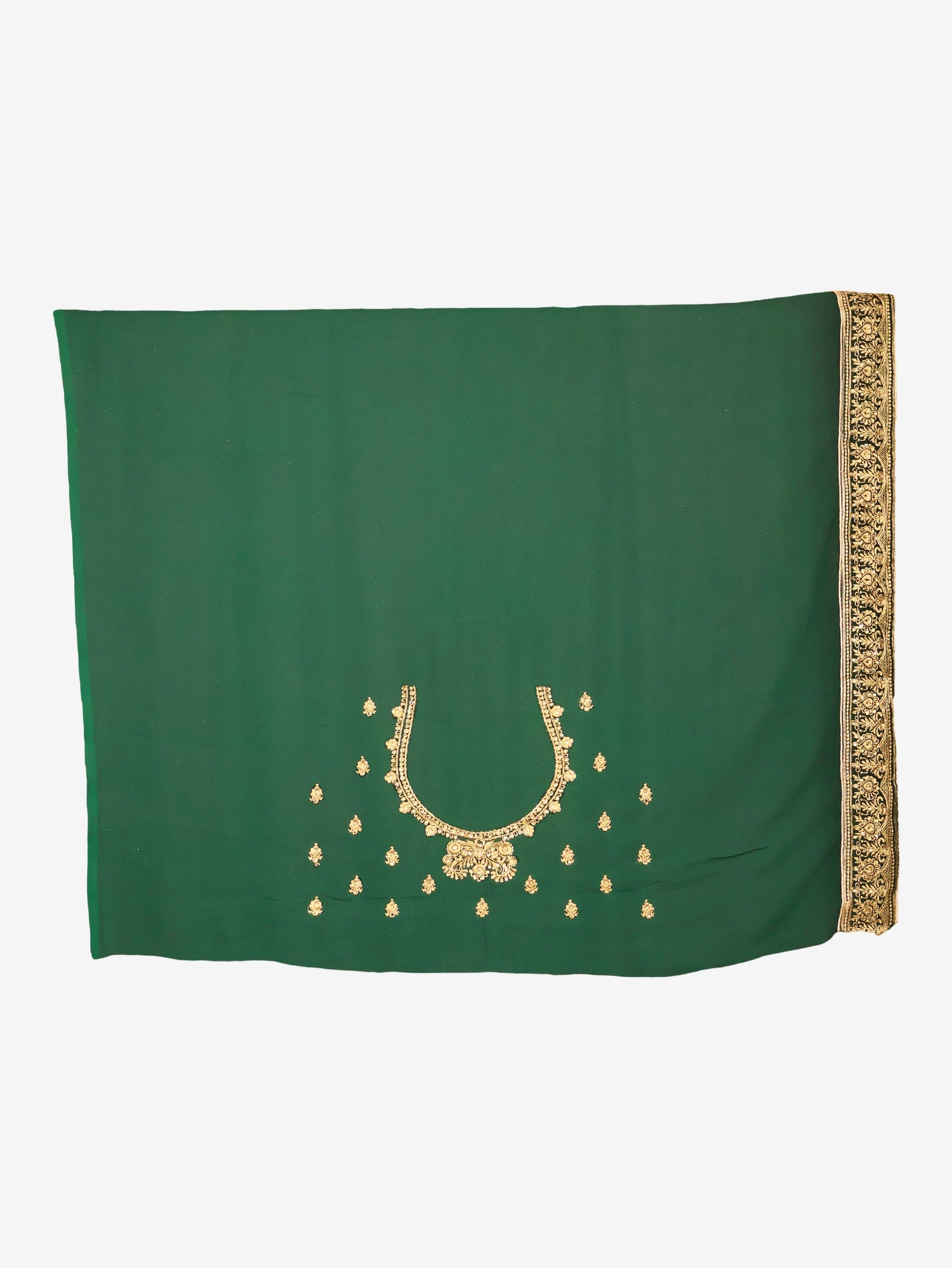 Designer Saree with Embroider & Zari Thread Work by Shreekama Dark Green Designer Sarees for Party Festival Wedding Occasion in Noida