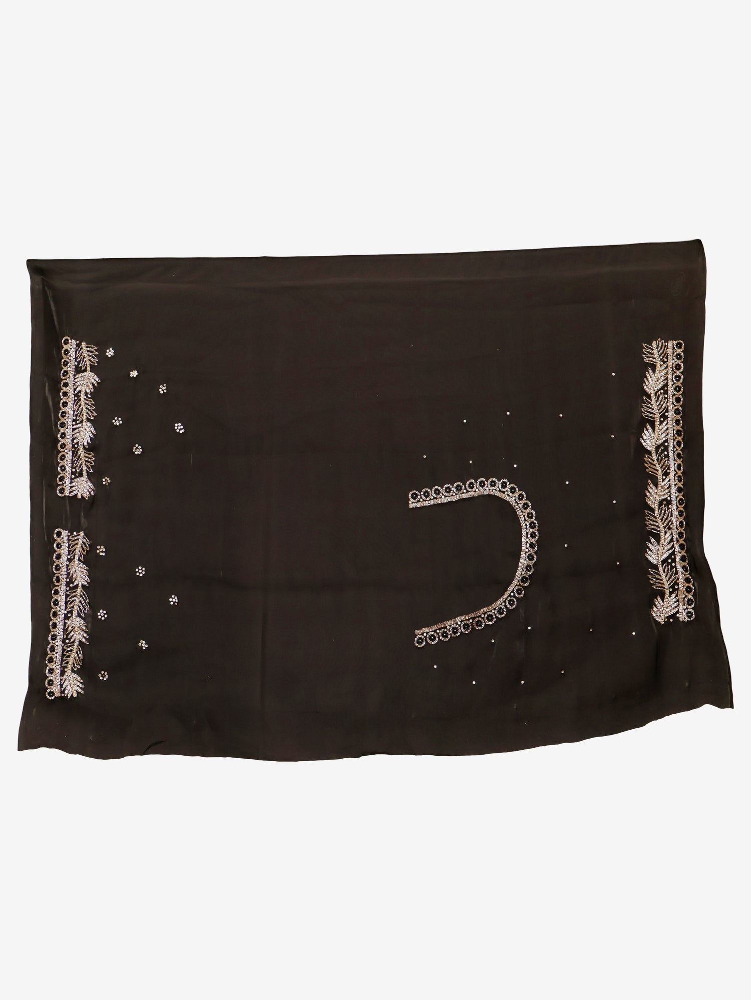 Designer Saree with Kundan & Beads work by Shreekama Black Designer Sarees for Party Festival Wedding Occasion in Noida