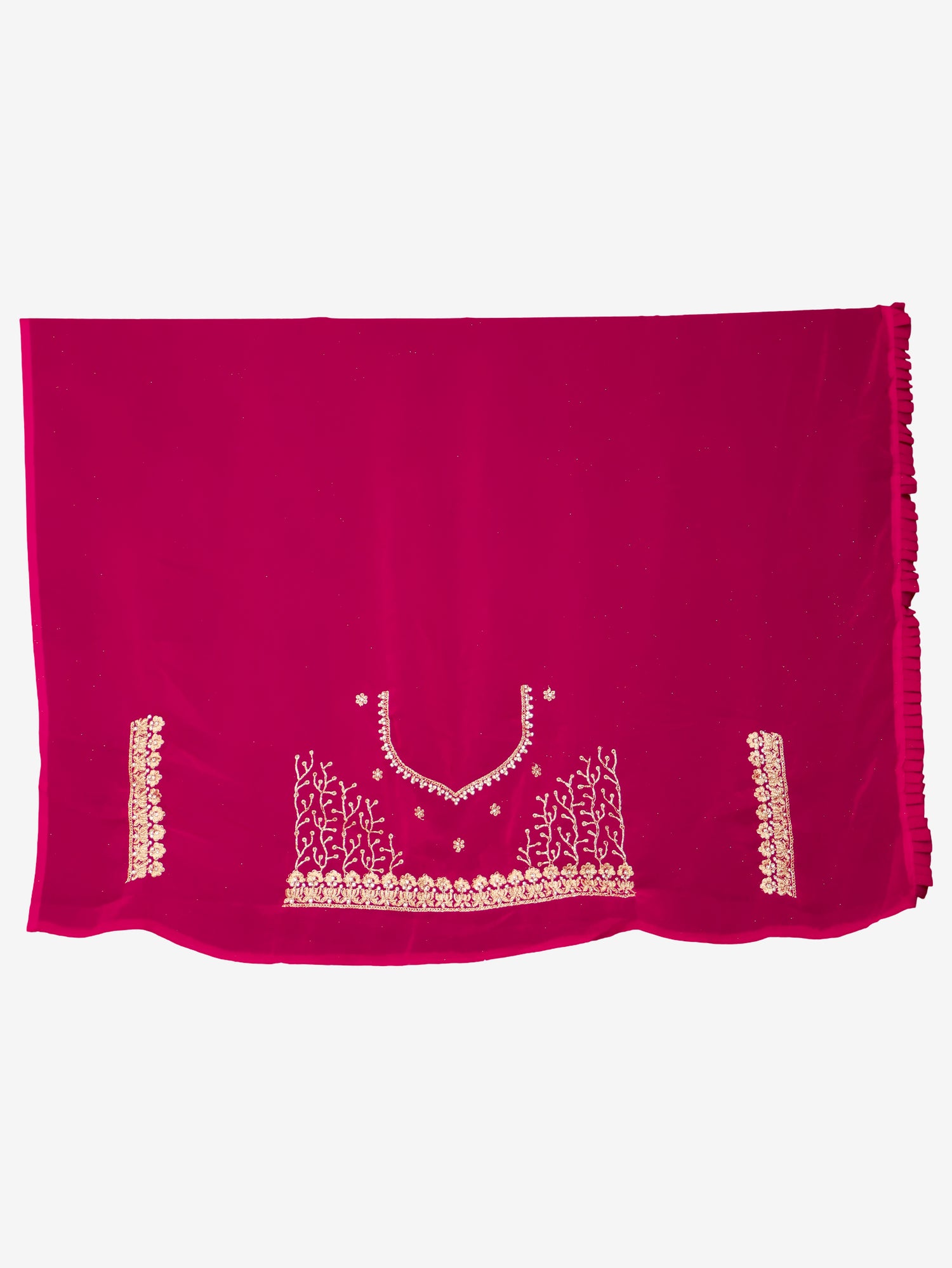 Designer Saree with Stone & Heavy Zari Work Embroidery Work by Shreekama Magenta Designer Sarees for Party Festival Wedding Occasion in Noida