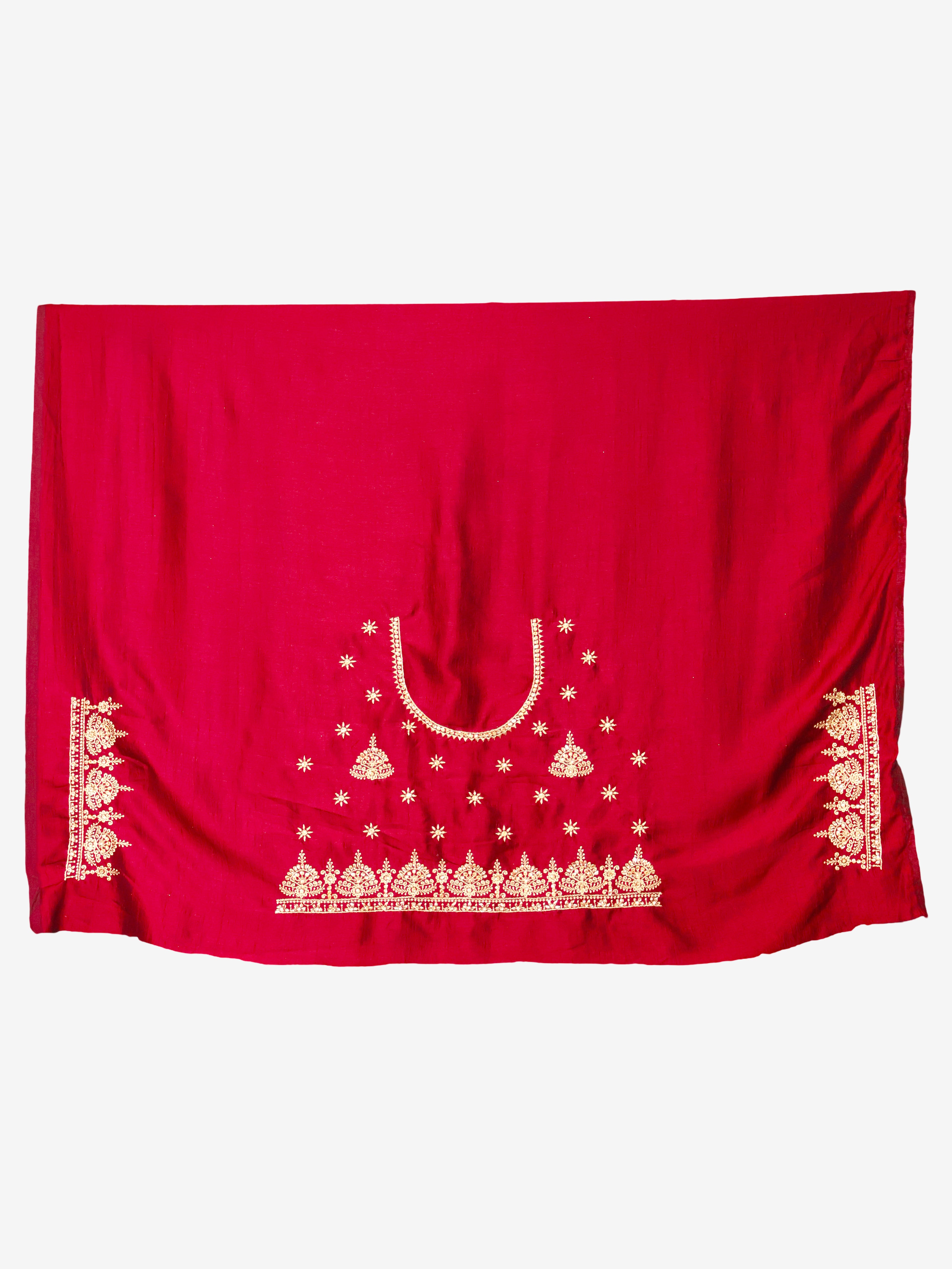 Designer Saree with Kundan & Embroidery Work by Shreekama Red Designer Sarees for Party Festival Wedding Occasion in Noida