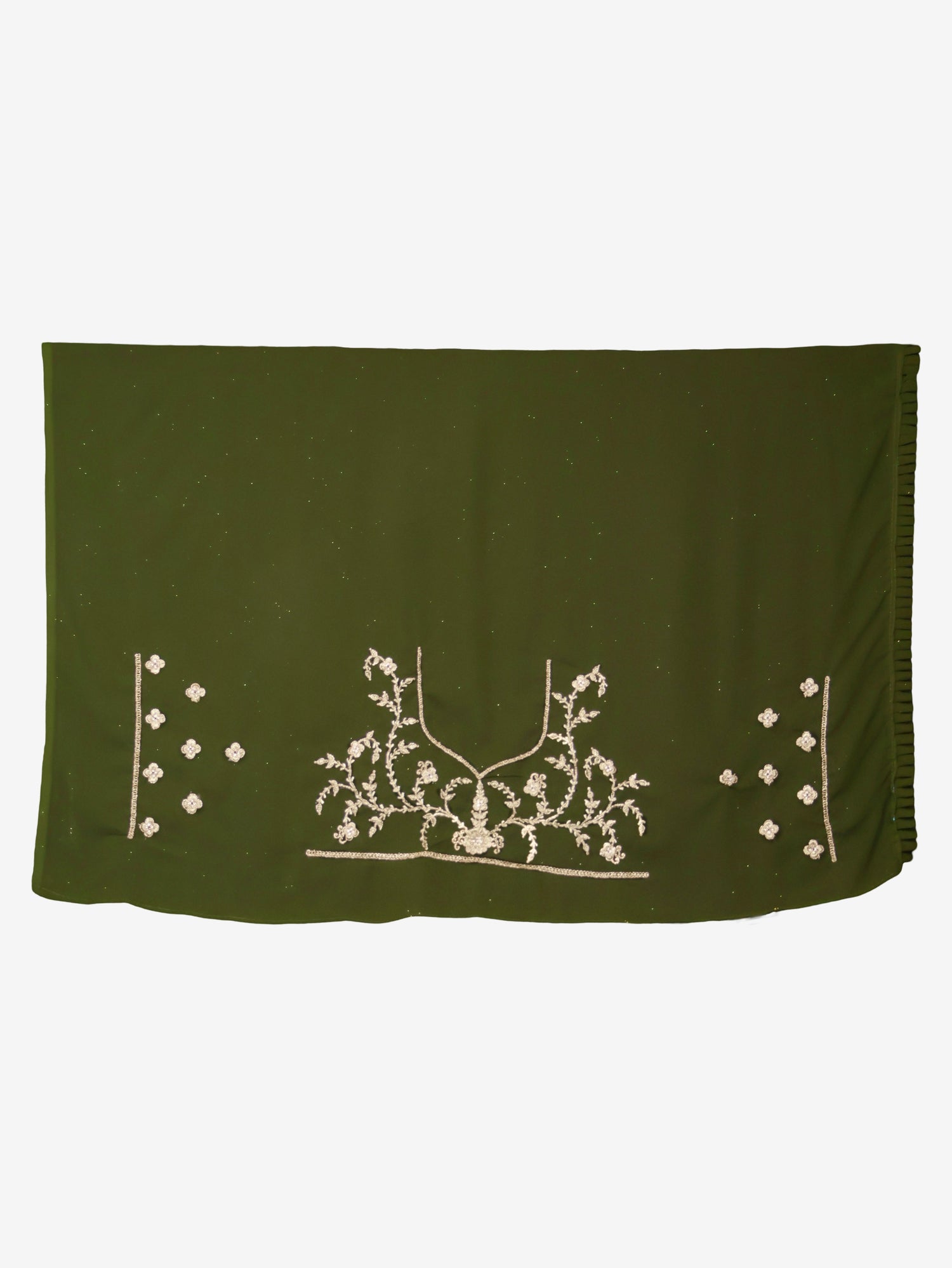 Designer Saree with Stone & Heavy Zari Thread Work by Shreekama Dark Green Designer Sarees for Party Festival Wedding Occasion in Noida